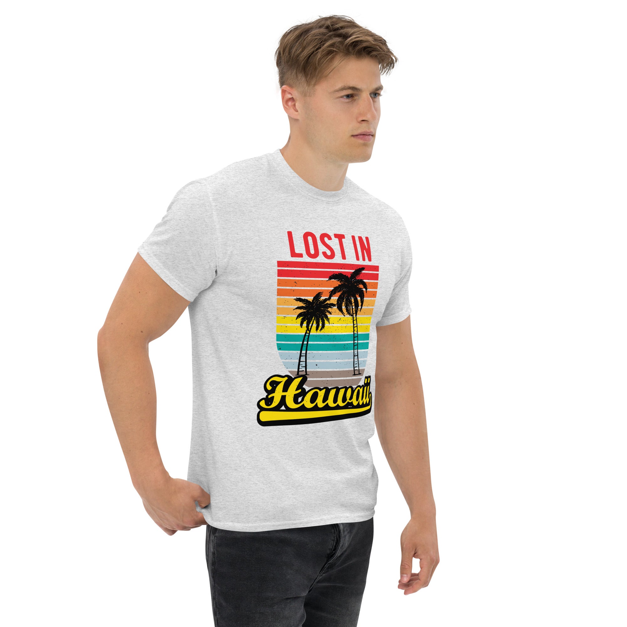 T-Shirt Unisex Stampata 100% Cotone – Confortevole – Design Lost in Hawaii-Biiply