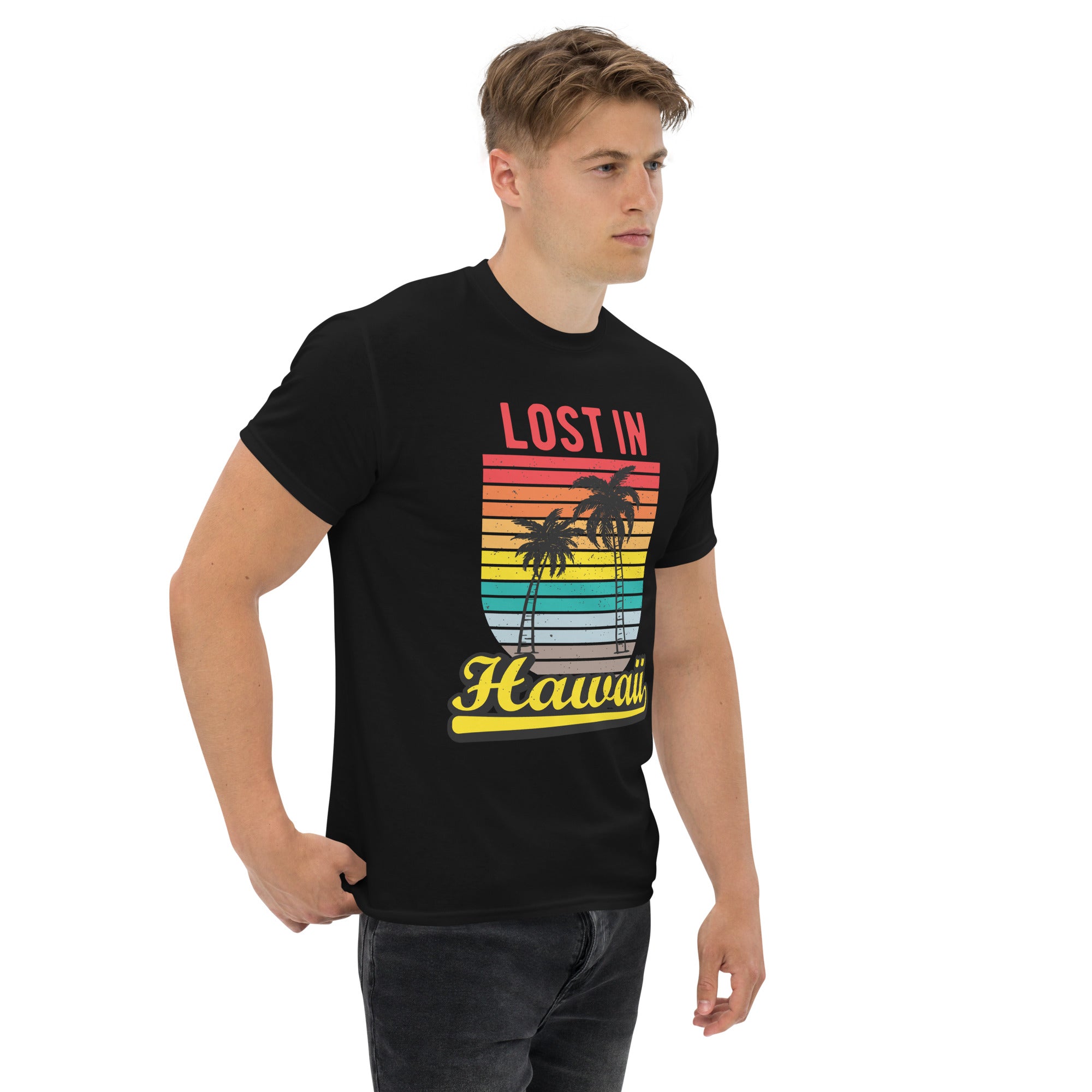 T-Shirt Unisex Stampata 100% Cotone – Confortevole – Design Lost in Hawaii-Biiply