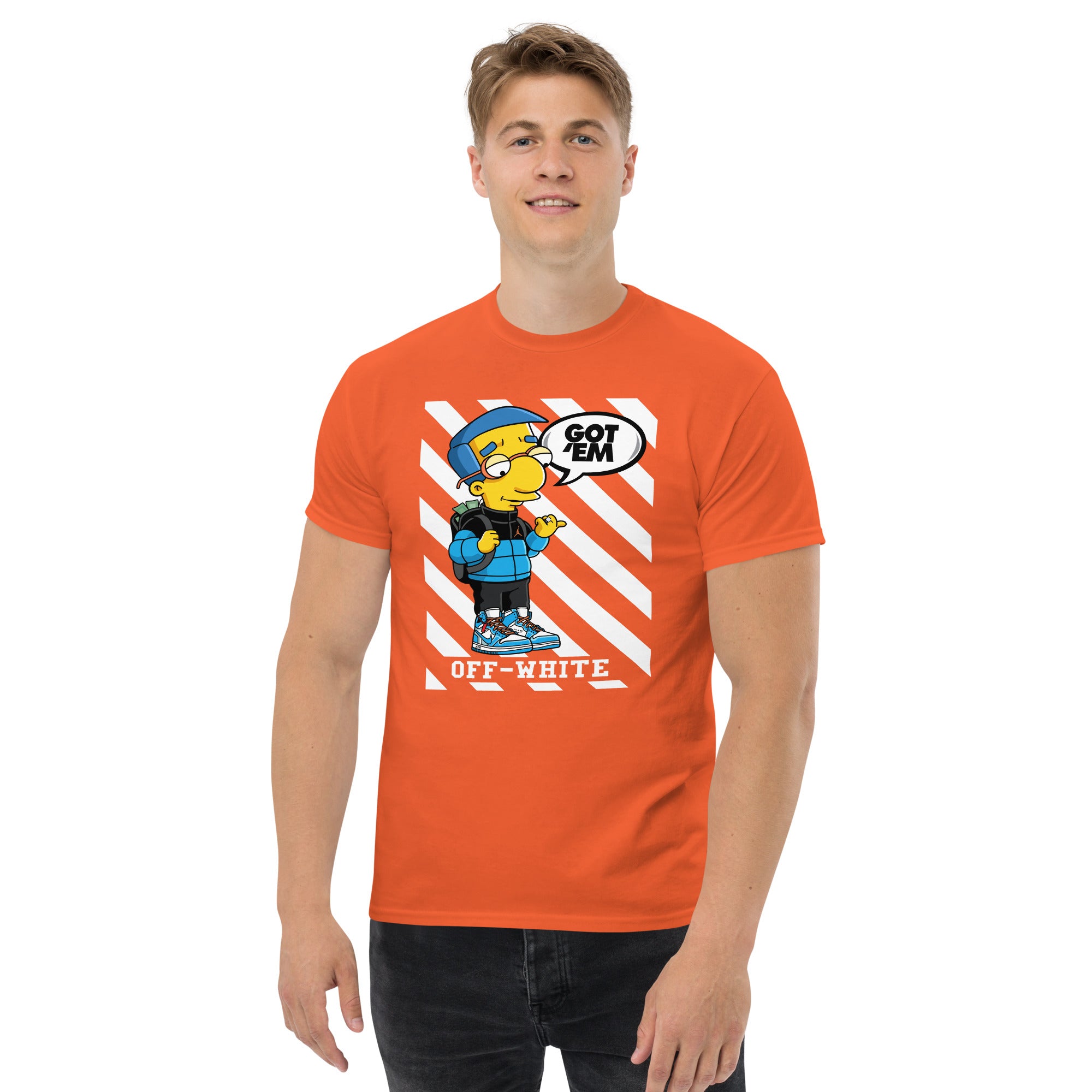 T-Shirt Unisex Stampata 100% Cotone – Confortevole – Design Milhouse got em-Biiply