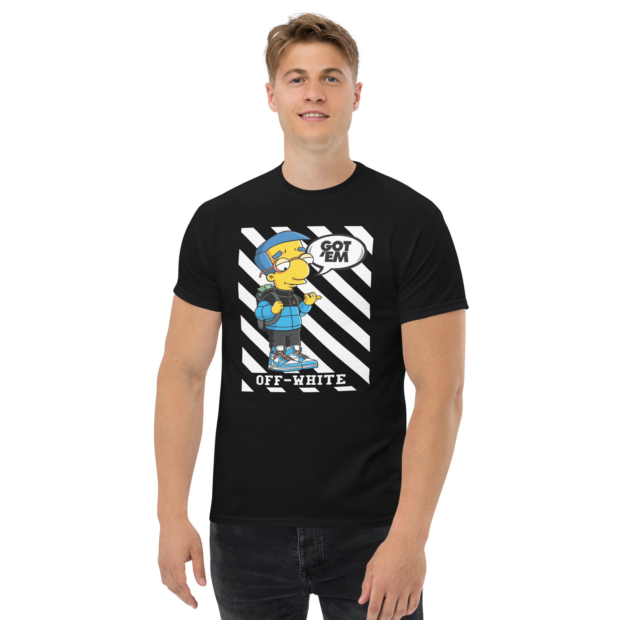 T-Shirt Unisex Stampata 100% Cotone – Confortevole – Design Milhouse got em-Biiply