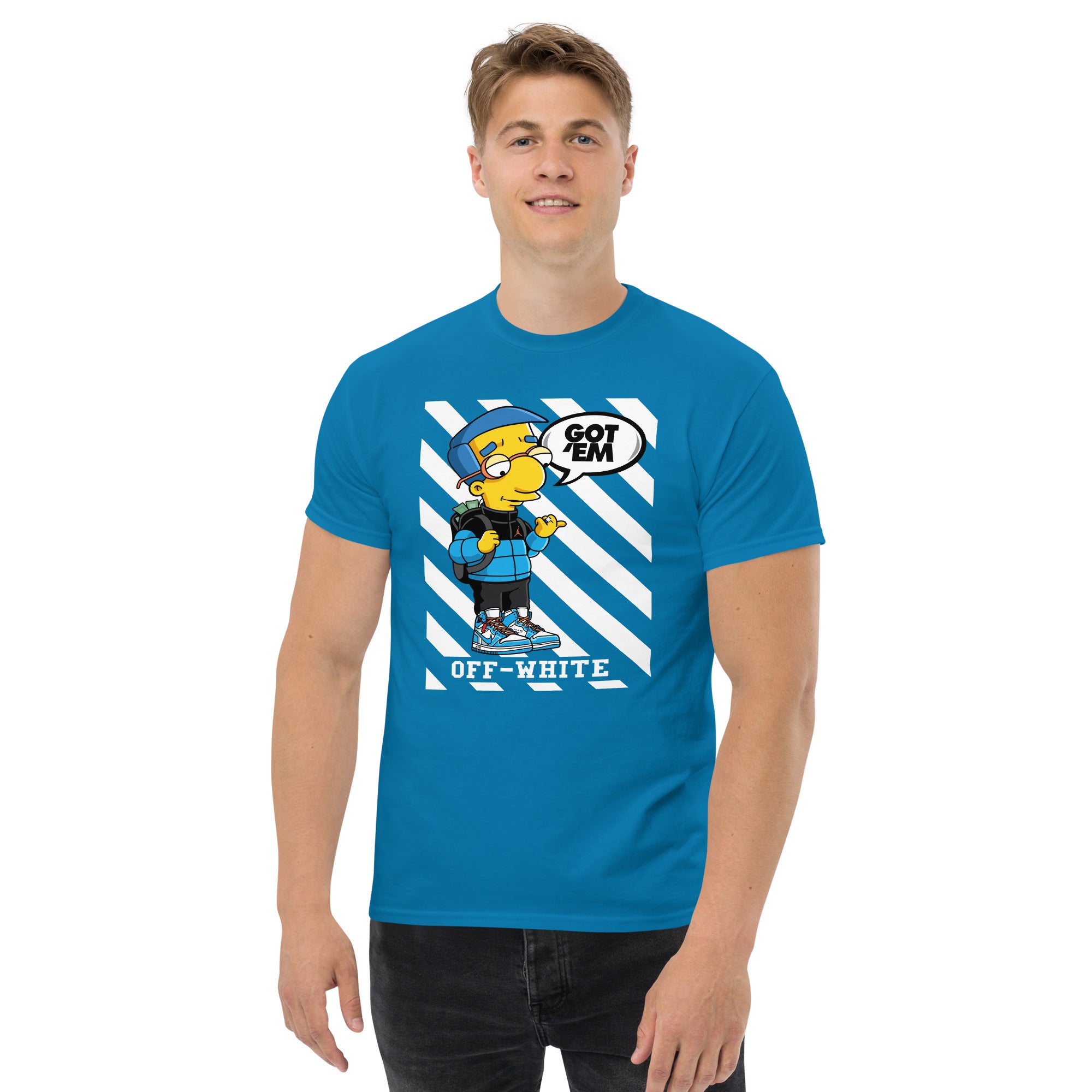 T-Shirt Unisex Stampata 100% Cotone – Confortevole – Design Milhouse got em-Biiply