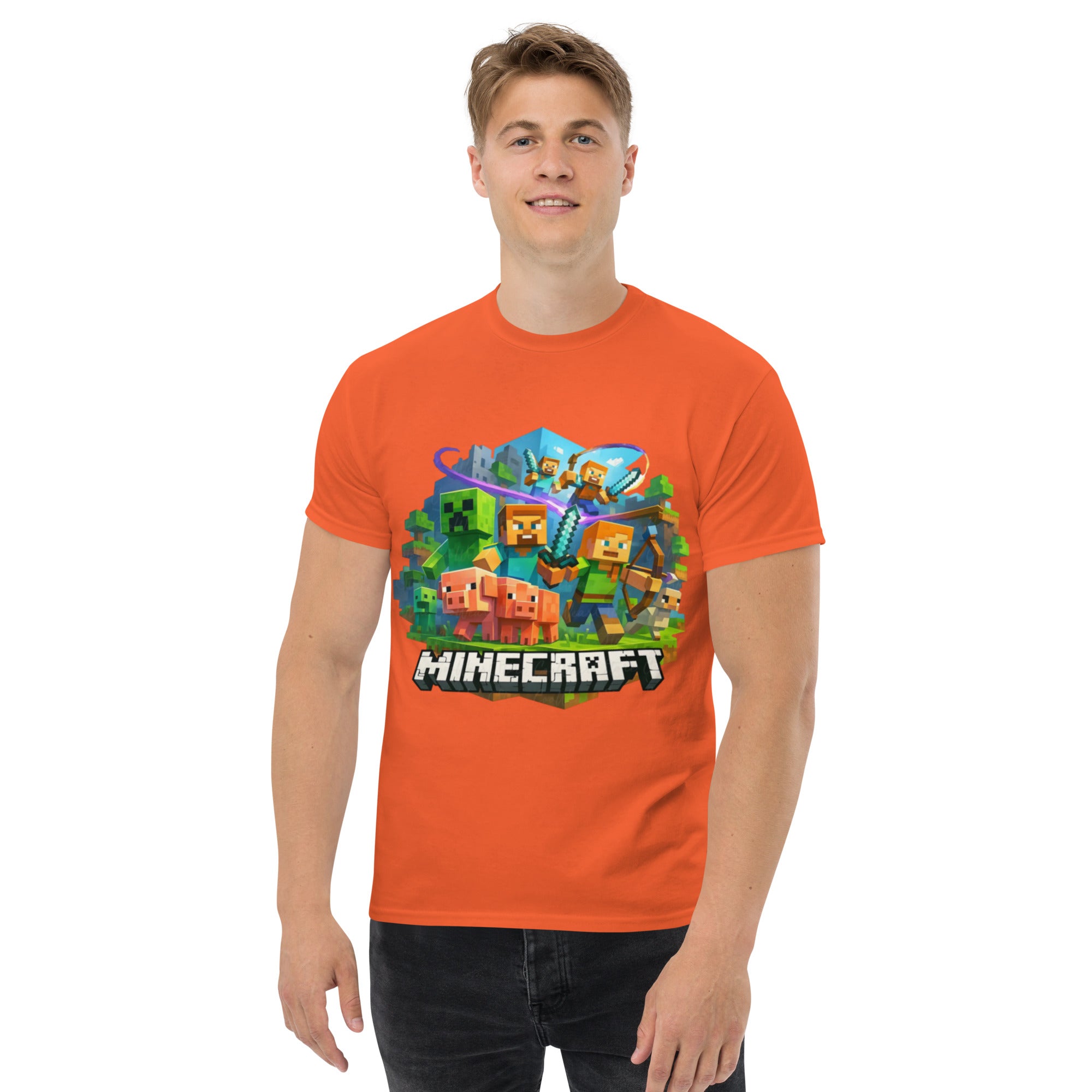 T-Shirt Unisex Stampata 100% Cotone – Confortevole – Design Minecraft-Biiply
