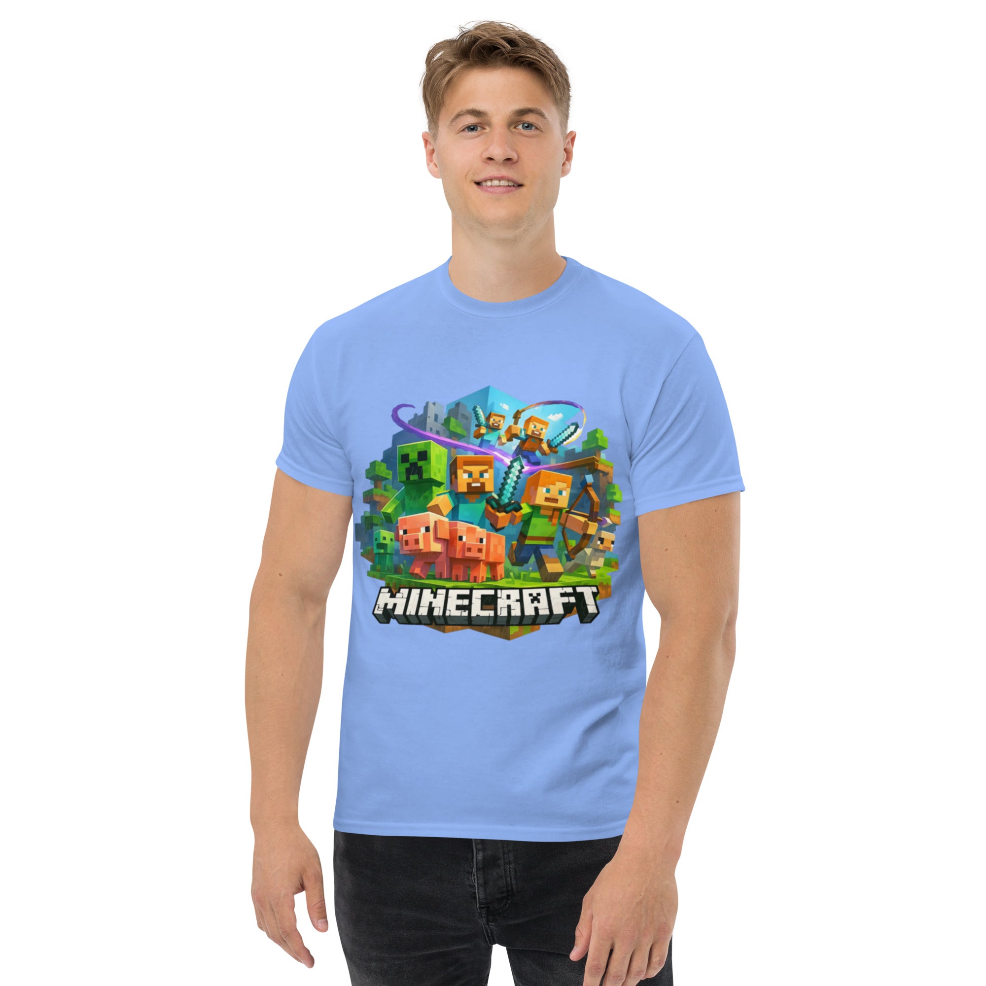 T-Shirt Unisex Stampata 100% Cotone – Confortevole – Design Minecraft-Biiply