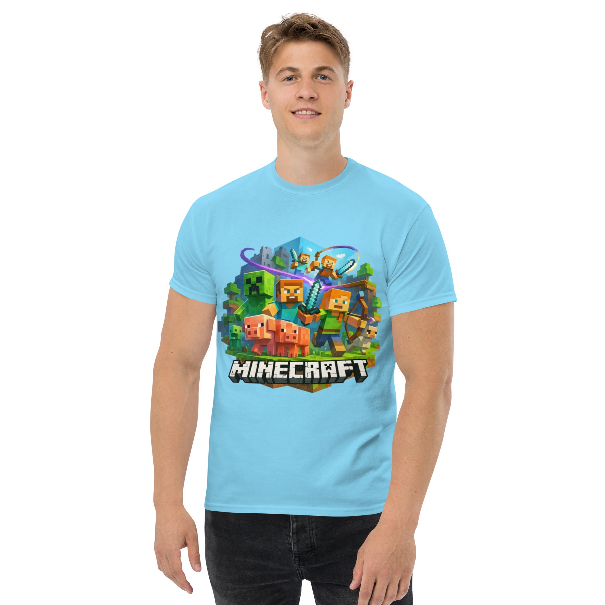 T-Shirt Unisex Stampata 100% Cotone – Confortevole – Design Minecraft-Biiply