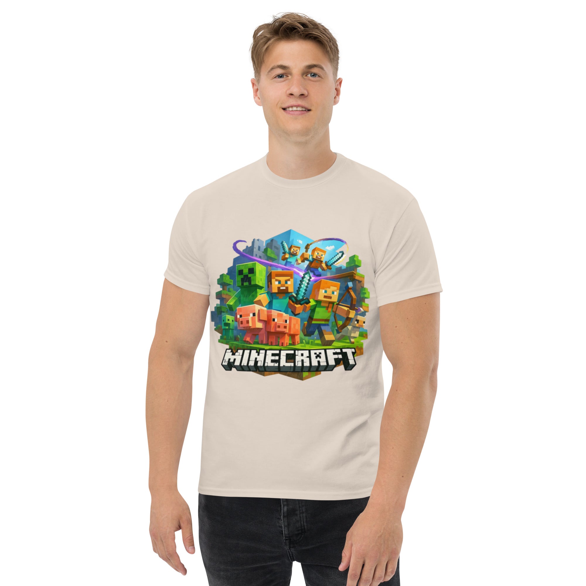 T-Shirt Unisex Stampata 100% Cotone – Confortevole – Design Minecraft-Biiply
