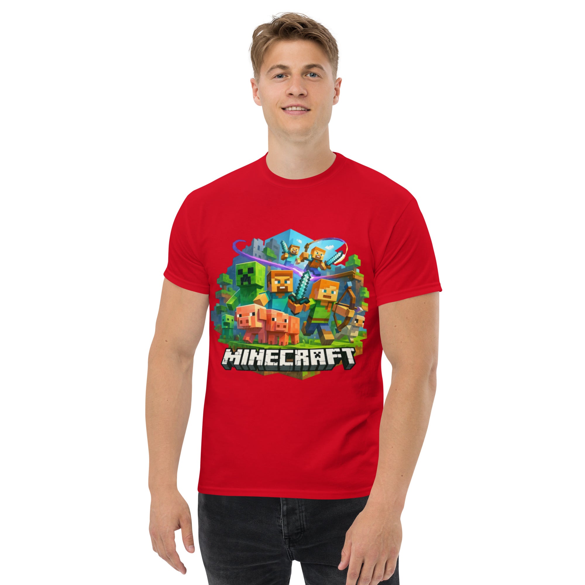 T-Shirt Unisex Stampata 100% Cotone – Confortevole – Design Minecraft-Biiply