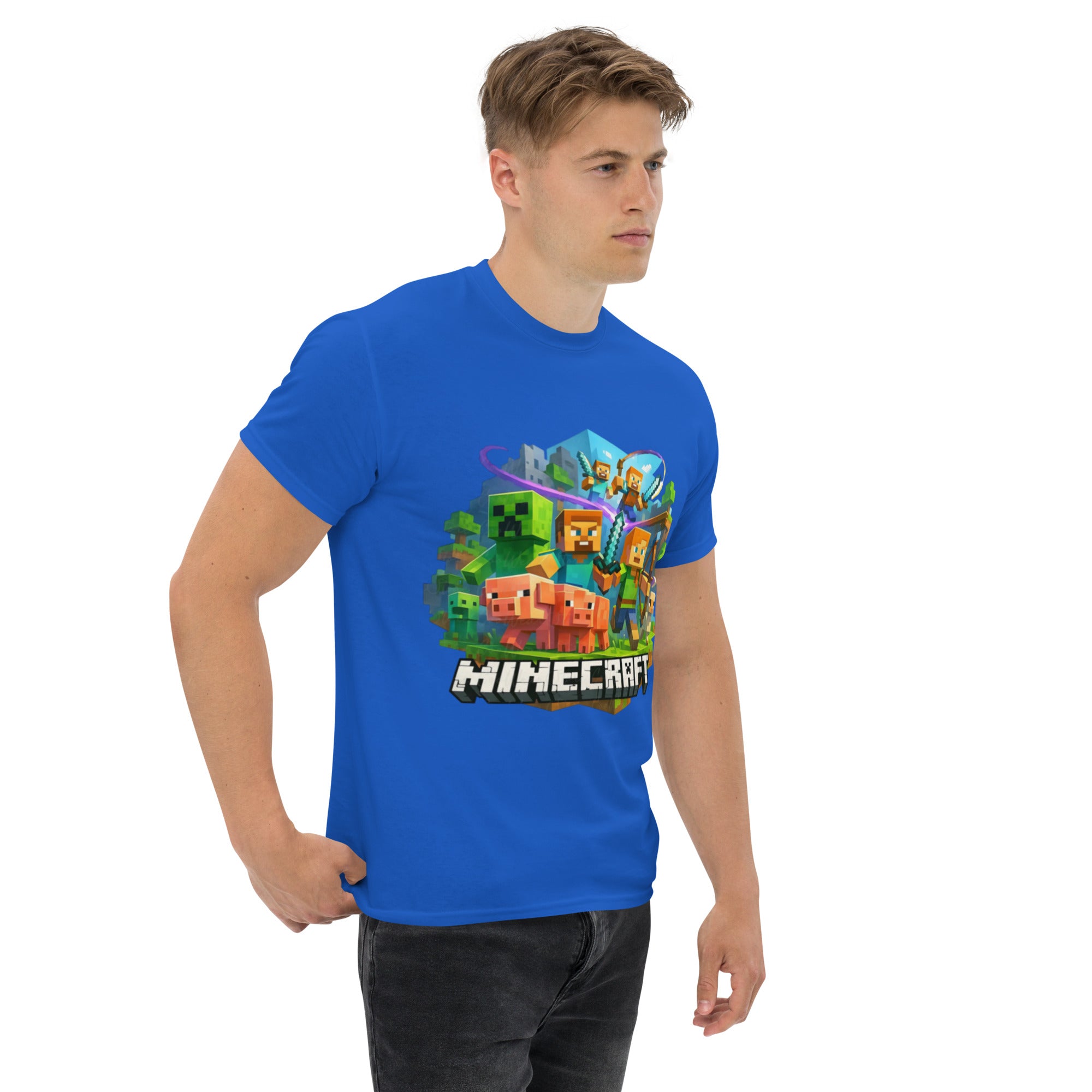 T-Shirt Unisex Stampata 100% Cotone – Confortevole – Design Minecraft-Biiply