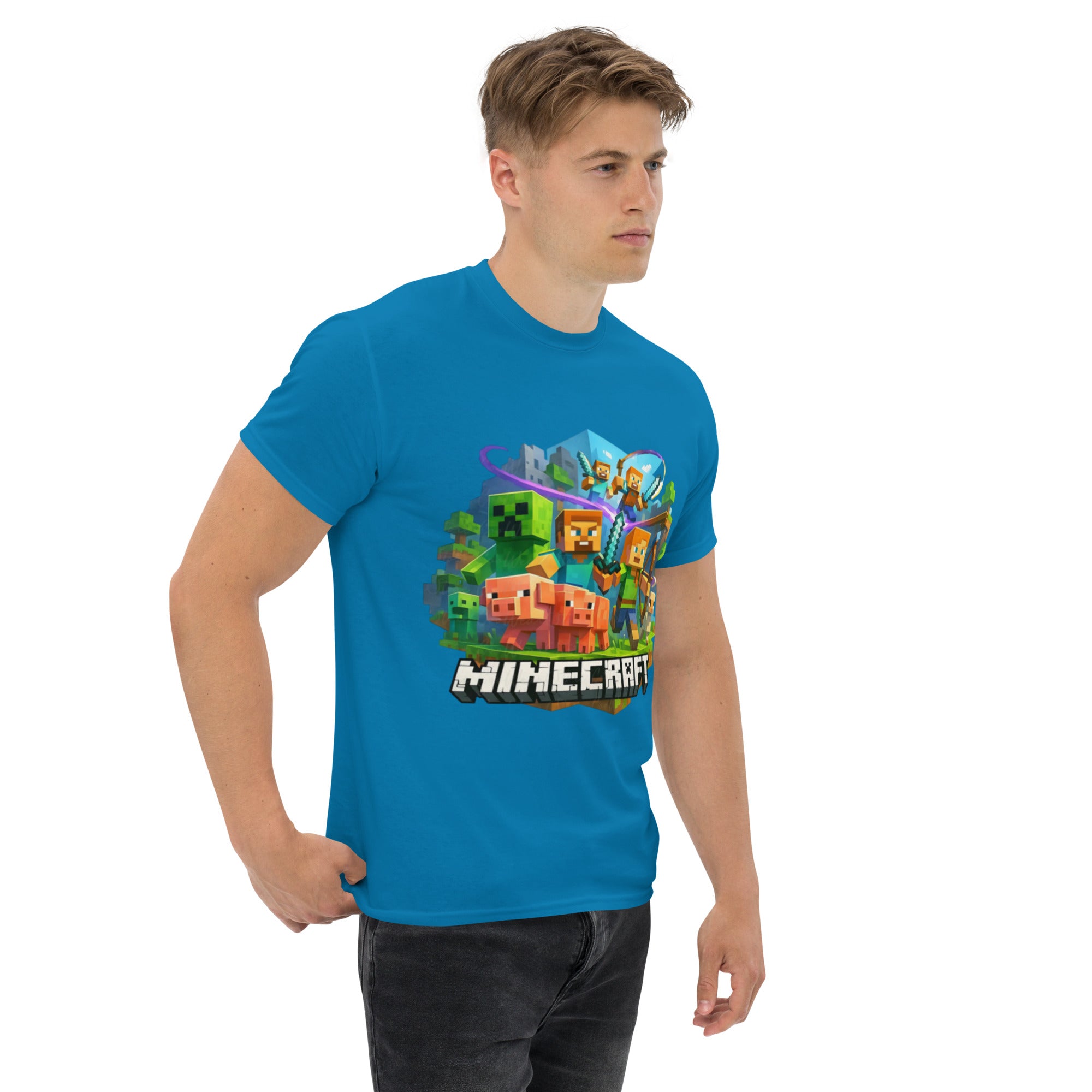 T-Shirt Unisex Stampata 100% Cotone – Confortevole – Design Minecraft-Biiply