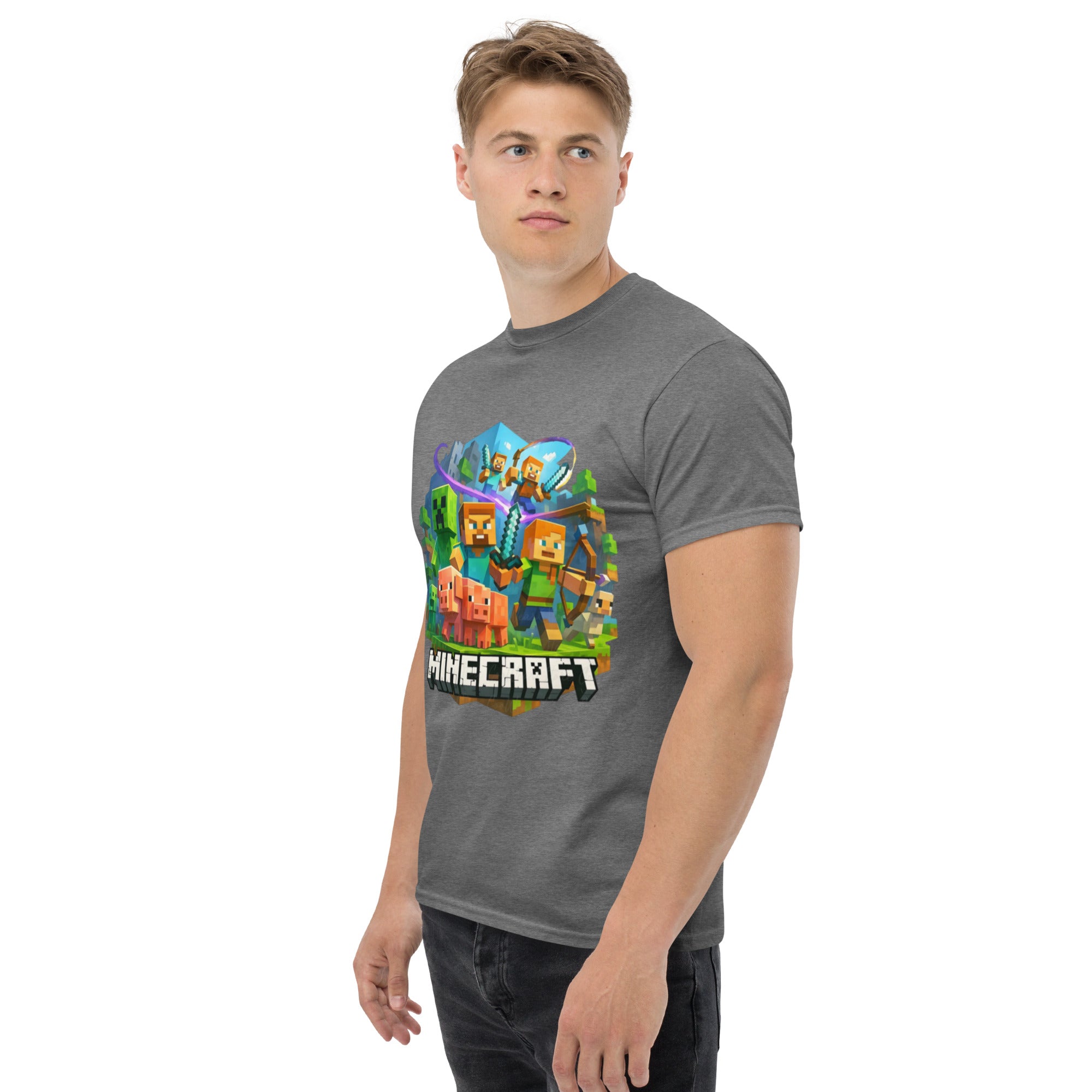 T-Shirt Unisex Stampata 100% Cotone – Confortevole – Design Minecraft-Biiply