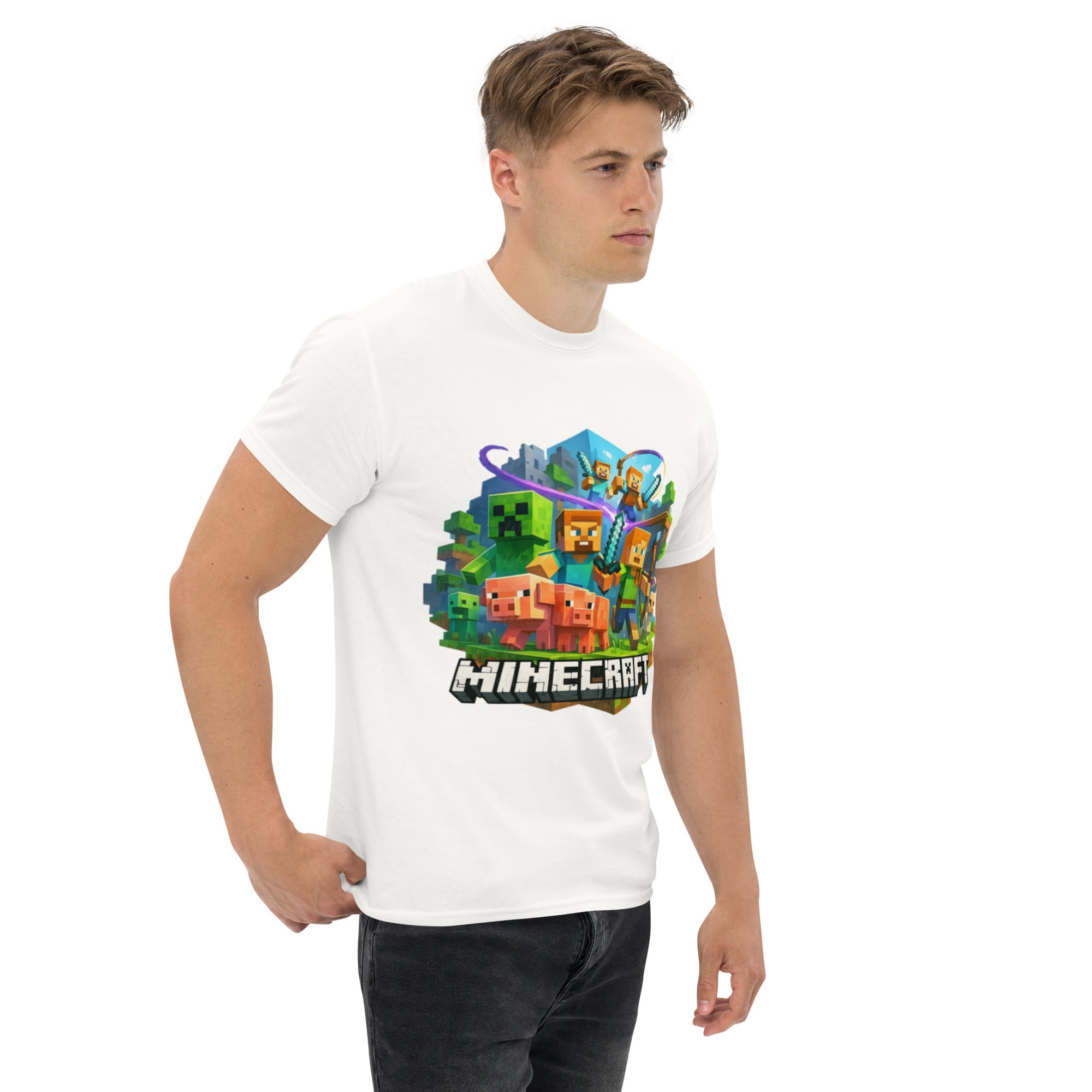 T-Shirt Unisex Stampata 100% Cotone – Confortevole – Design Minecraft-Biiply