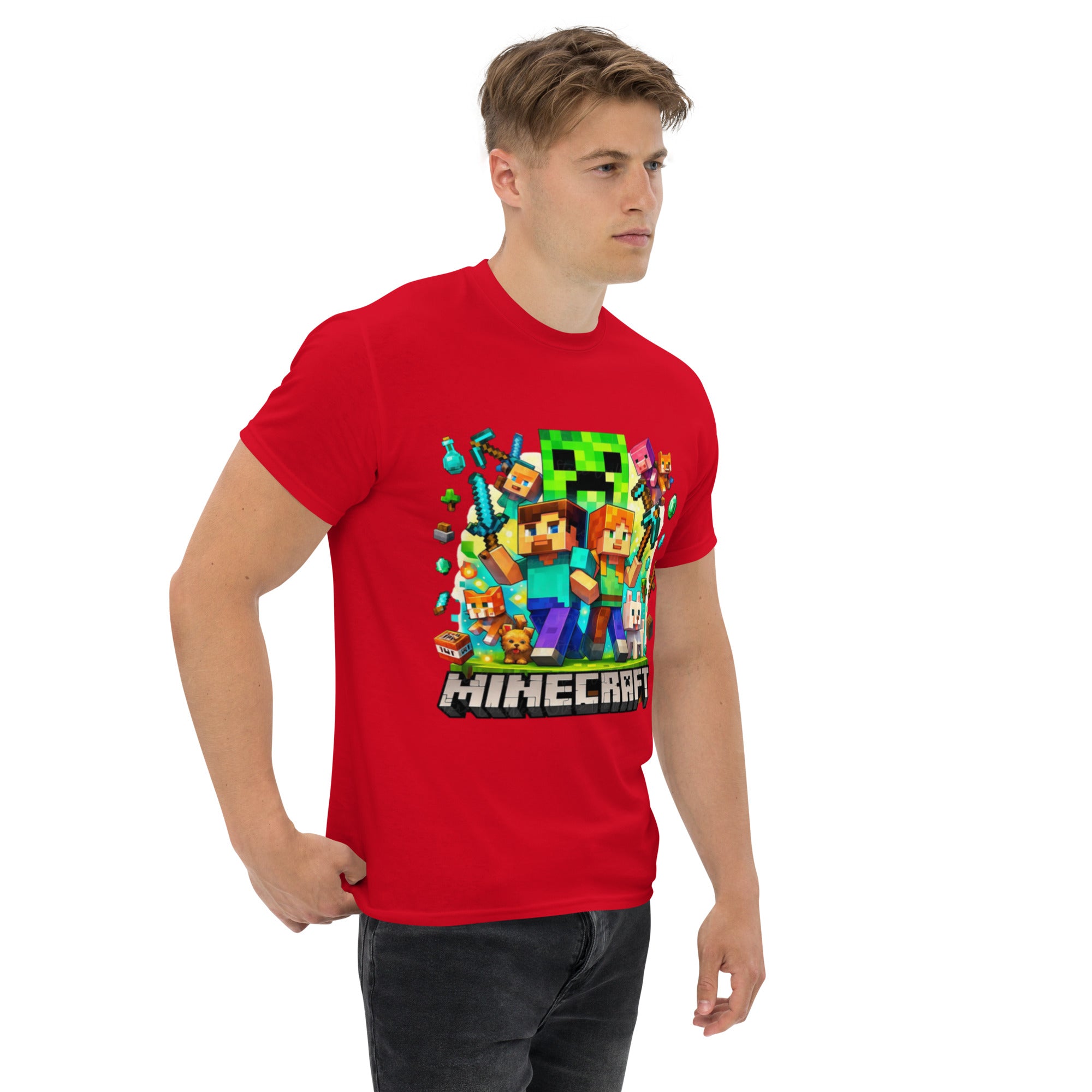 T-Shirt Unisex Stampata 100% Cotone – Confortevole – Design Minecraft game-Biiply