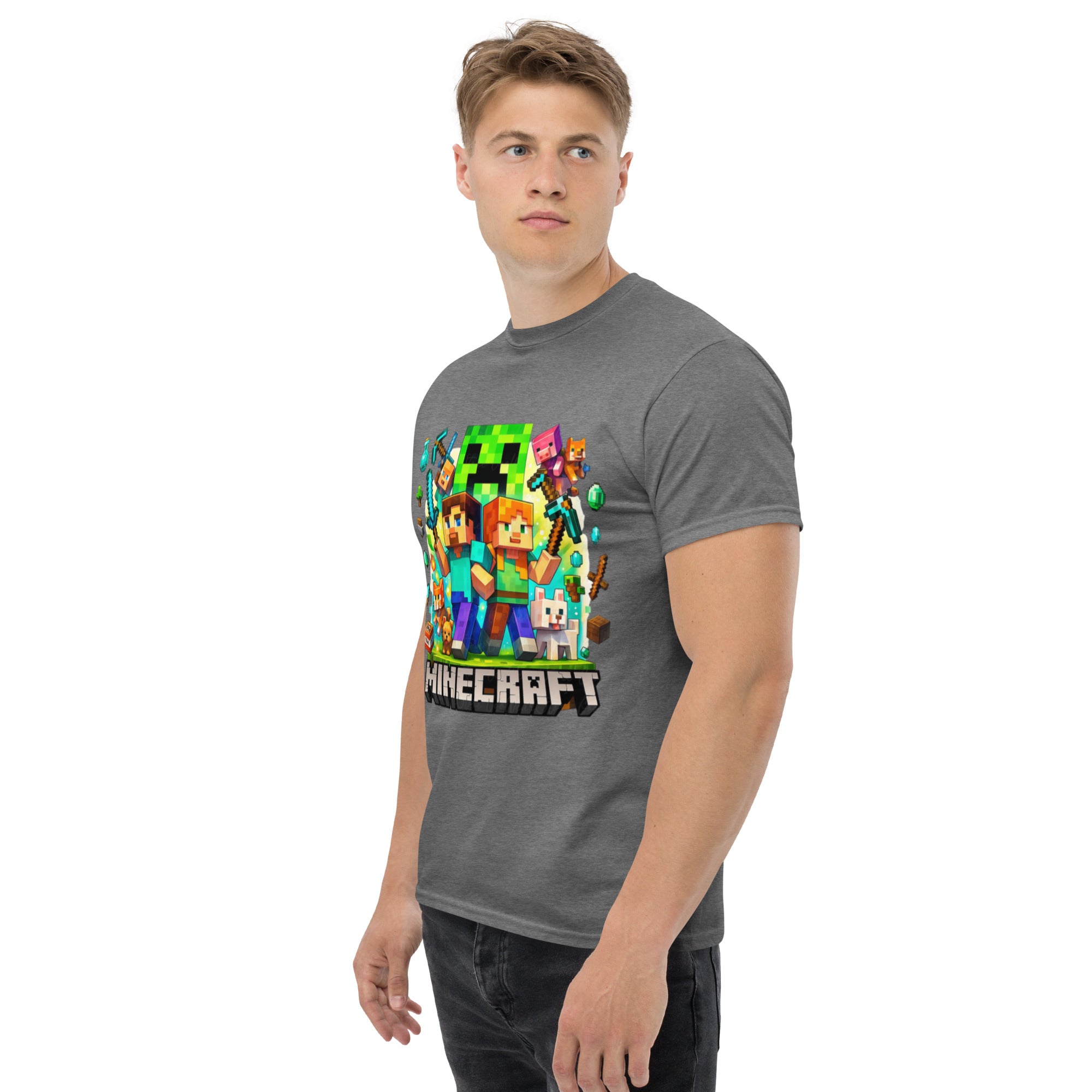 T-Shirt Unisex Stampata 100% Cotone – Confortevole – Design Minecraft game-Biiply