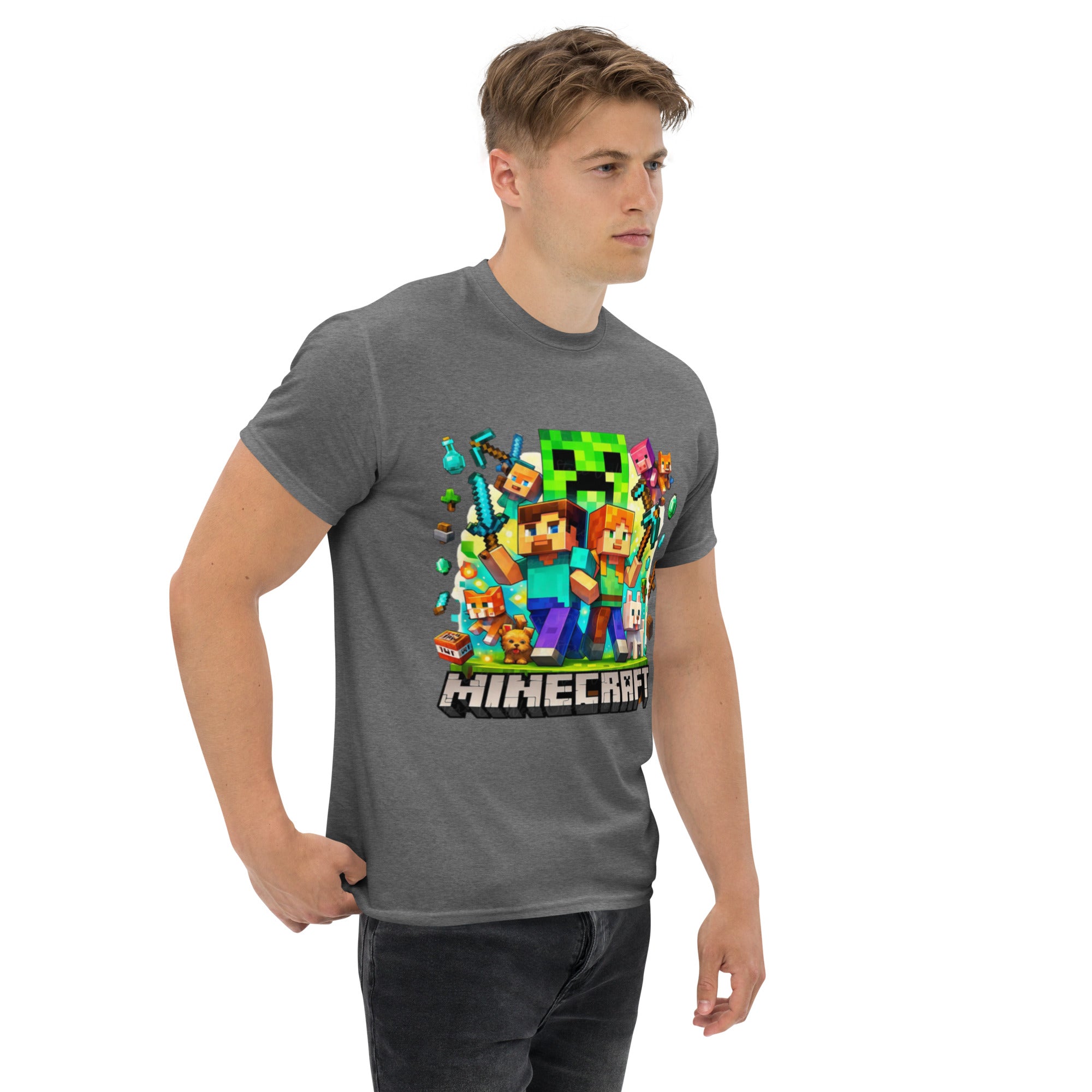 T-Shirt Unisex Stampata 100% Cotone – Confortevole – Design Minecraft game-Biiply