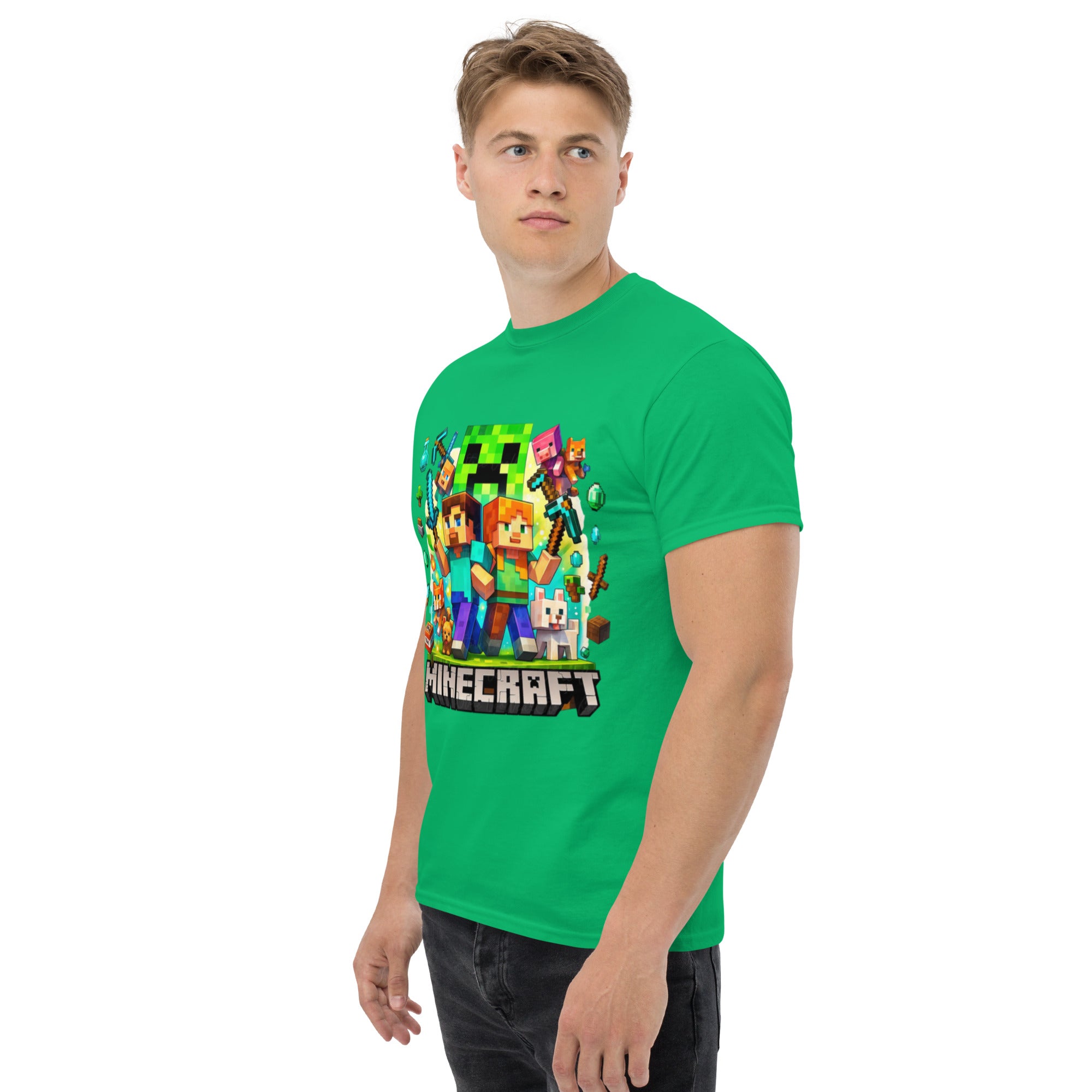 T-Shirt Unisex Stampata 100% Cotone – Confortevole – Design Minecraft game-Biiply