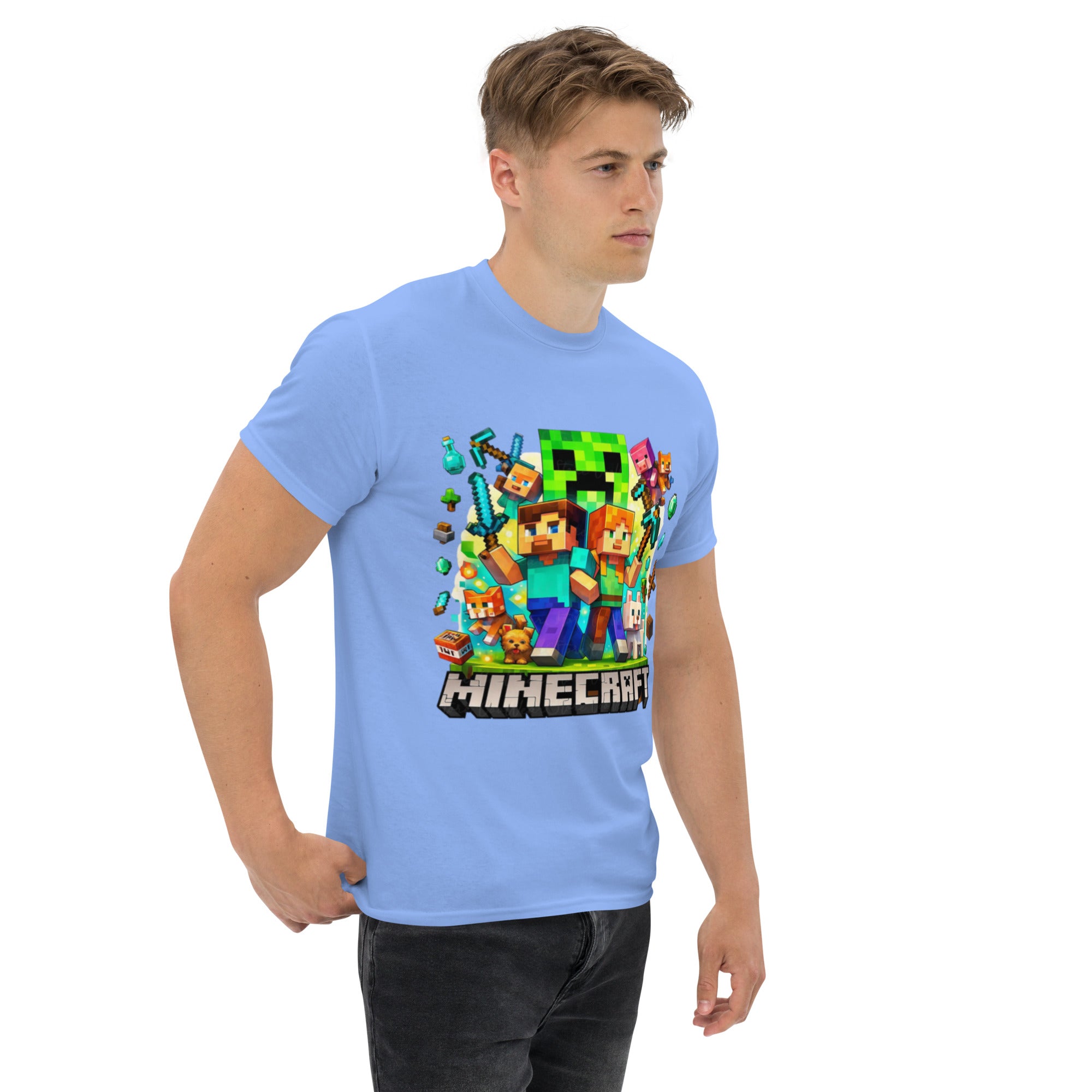T-Shirt Unisex Stampata 100% Cotone – Confortevole – Design Minecraft game-Biiply
