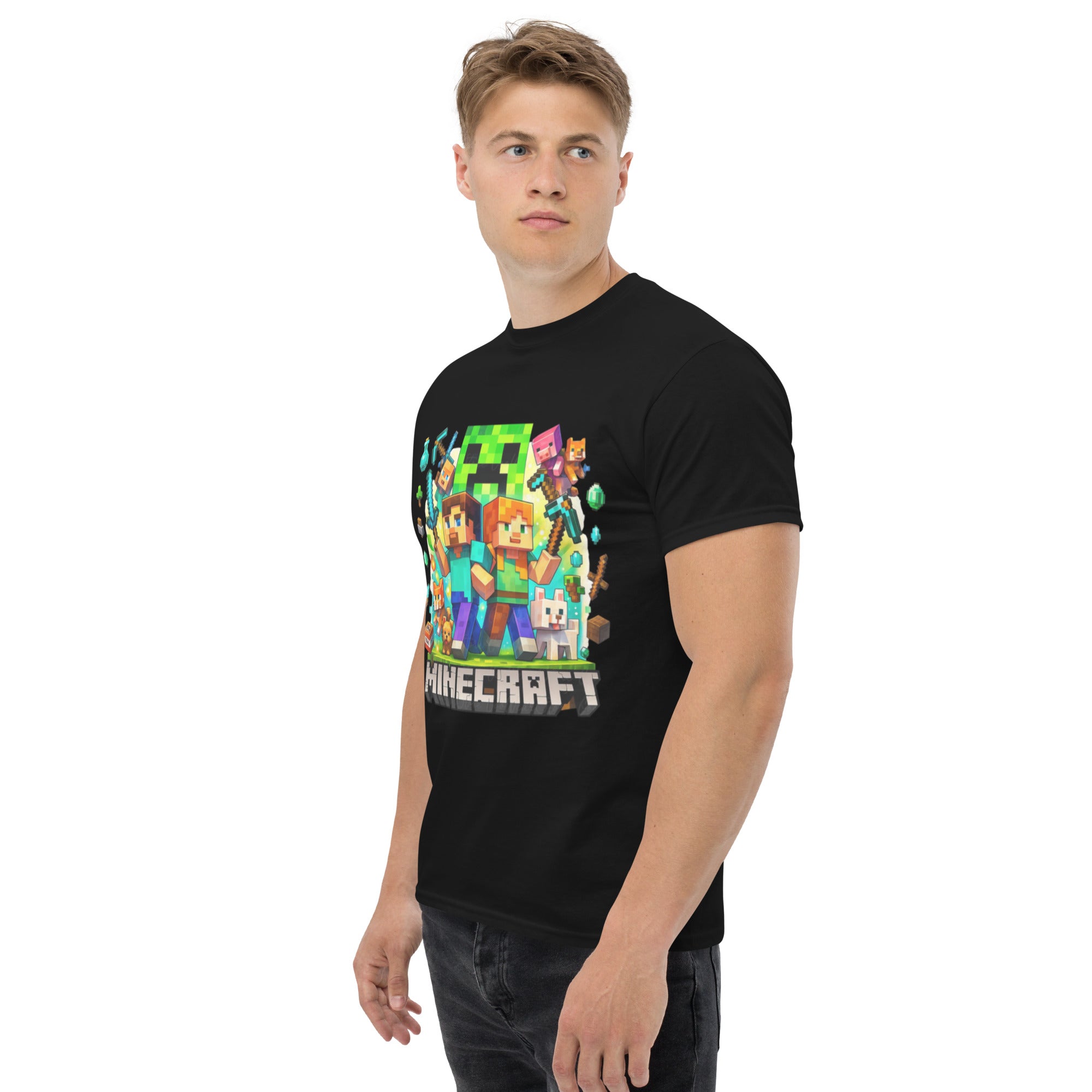 T-Shirt Unisex Stampata 100% Cotone – Confortevole – Design Minecraft game-Biiply