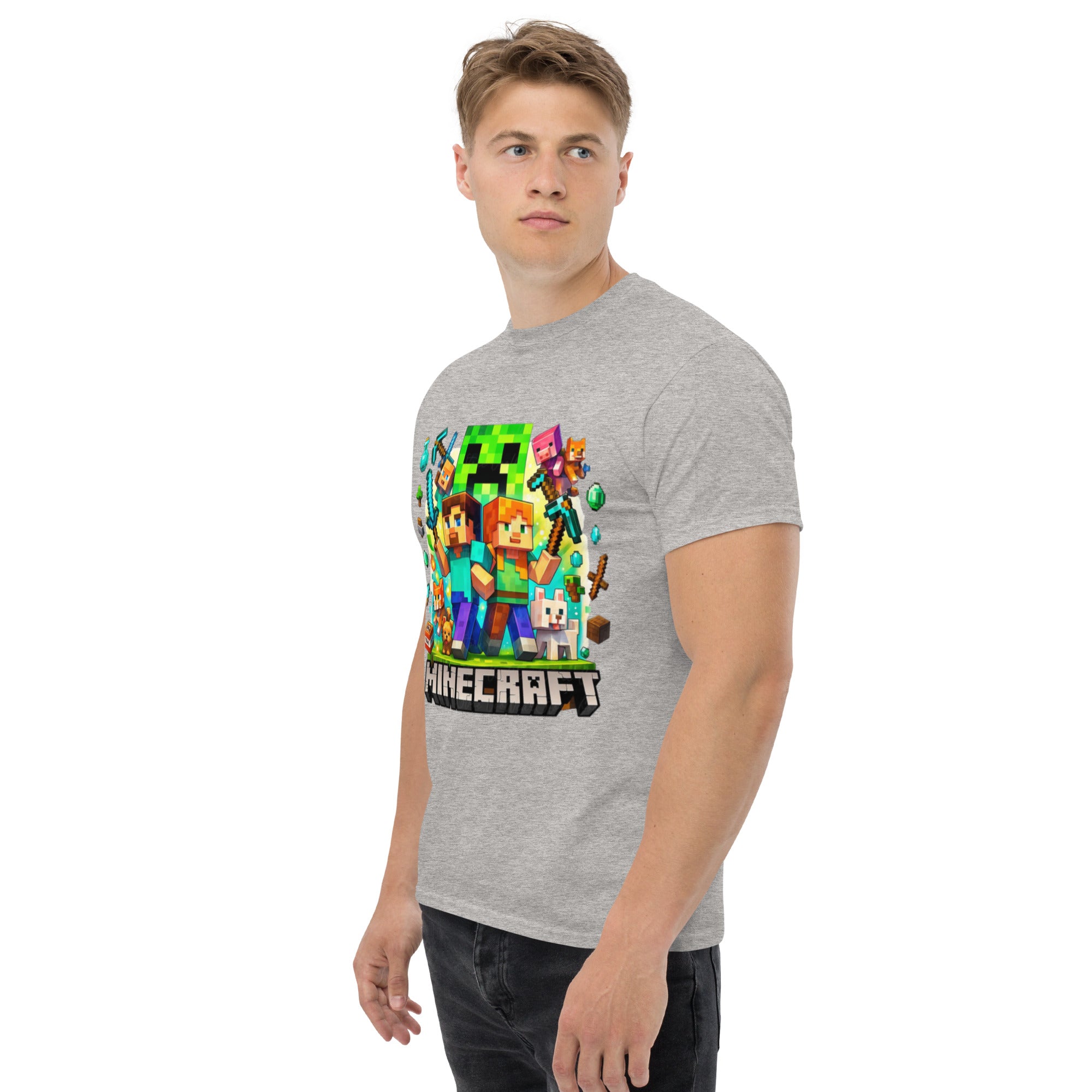 T-Shirt Unisex Stampata 100% Cotone – Confortevole – Design Minecraft game-Biiply