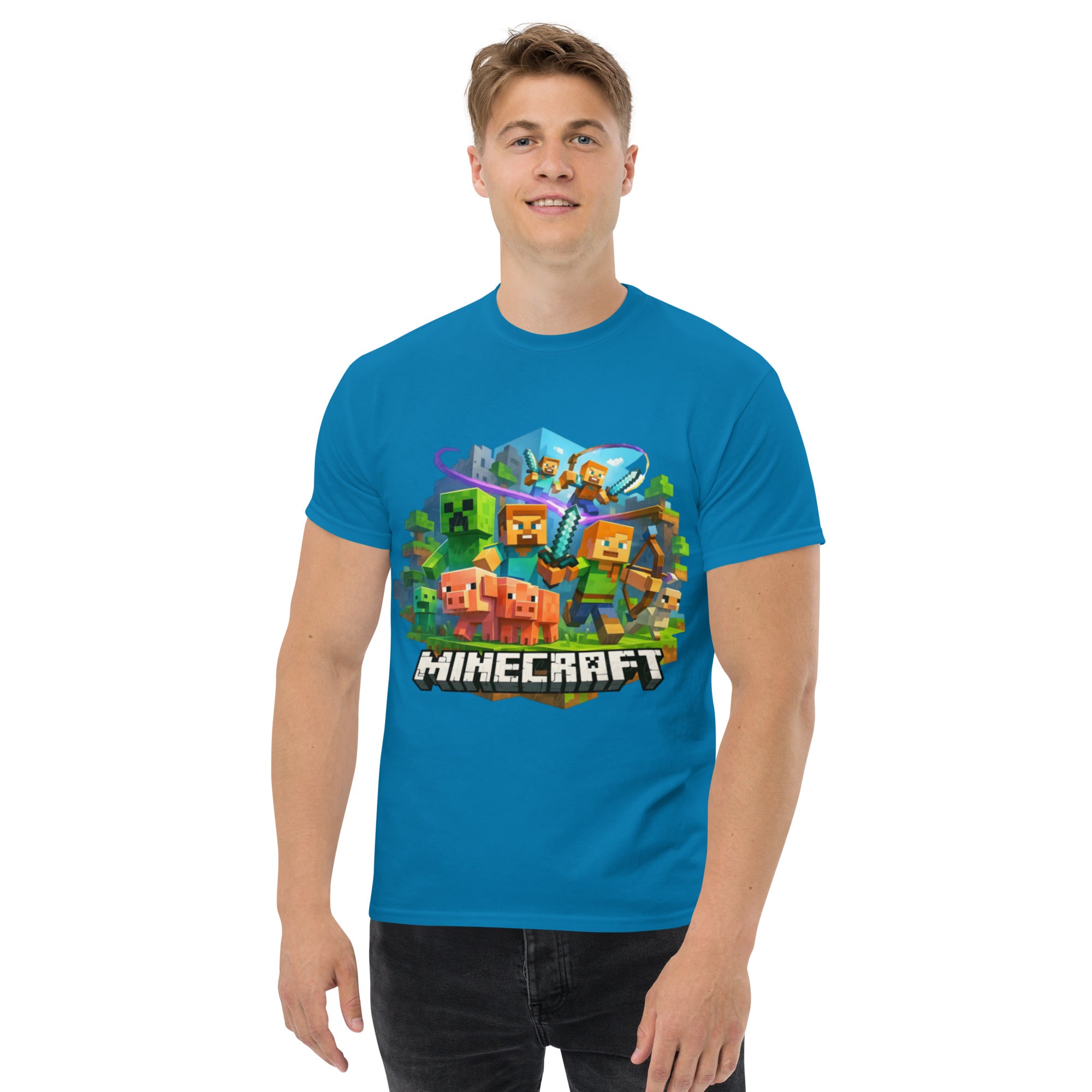 T-Shirt Unisex Stampata 100% Cotone – Confortevole – Design Minecraft-Biiply