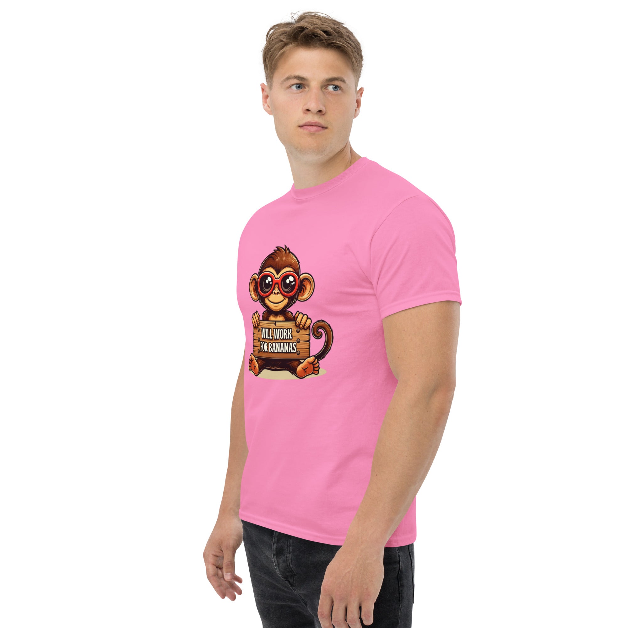 T-Shirt Unisex Stampata 100% Cotone – Confortevole – Design Monkey Work For Banana-Biiply