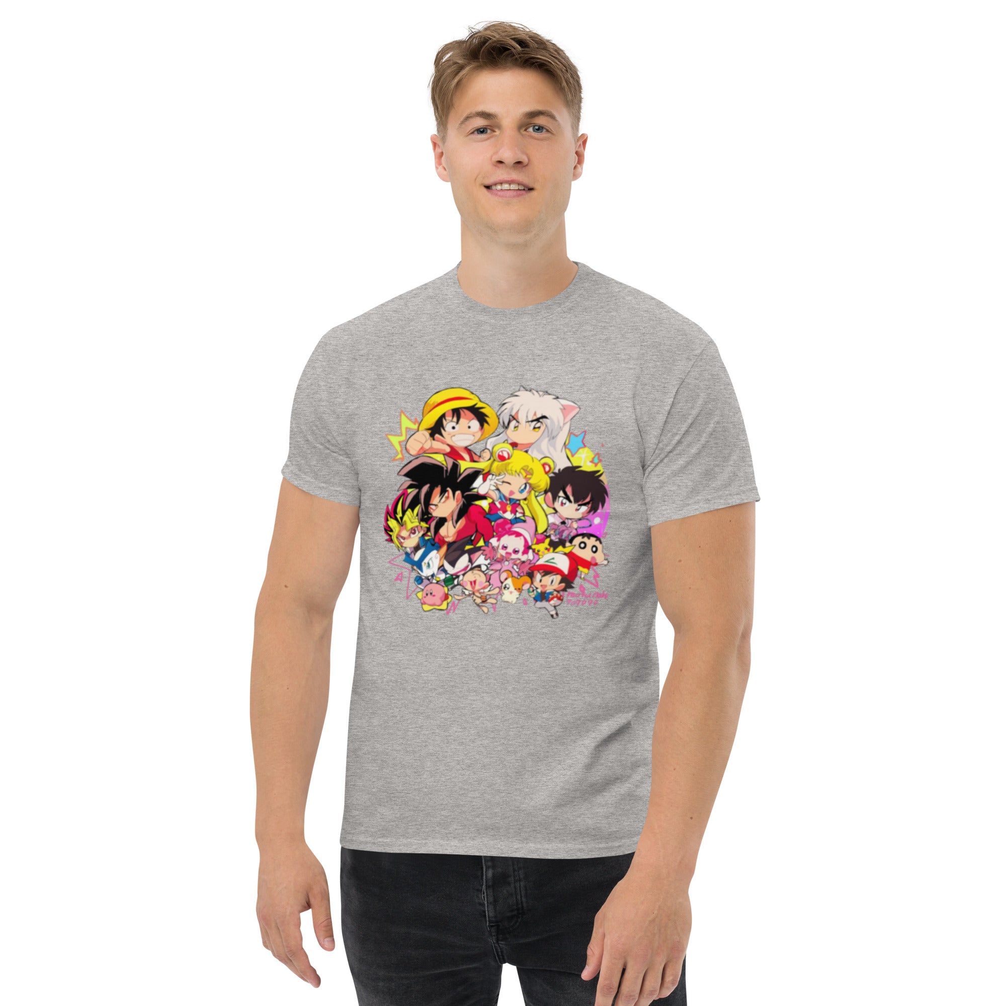 T-Shirt Unisex Stampata 100% Cotone – Confortevole – Design Multi Eroi anime-Biiply