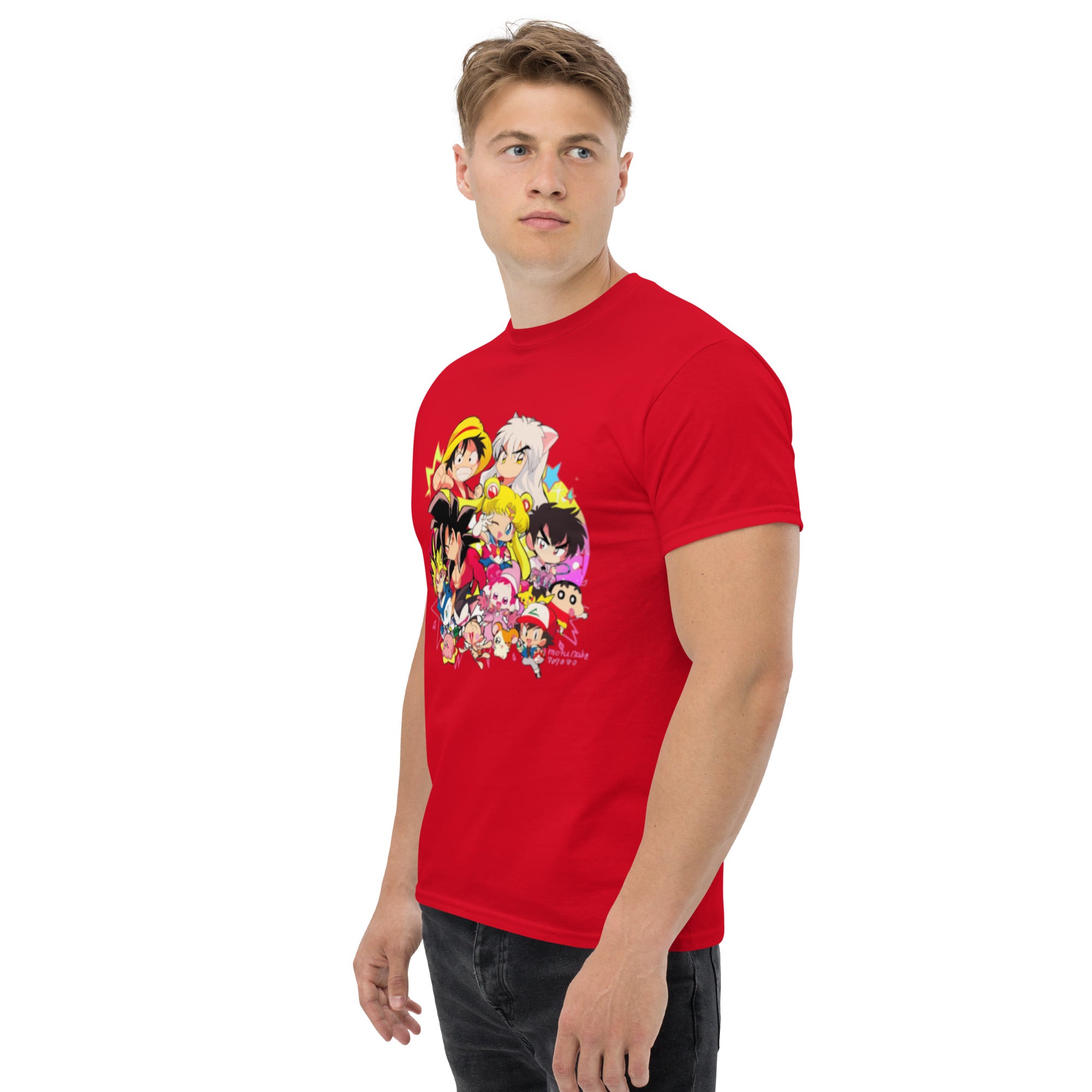 T-Shirt Unisex Stampata 100% Cotone – Confortevole – Design Multi Eroi anime-Biiply
