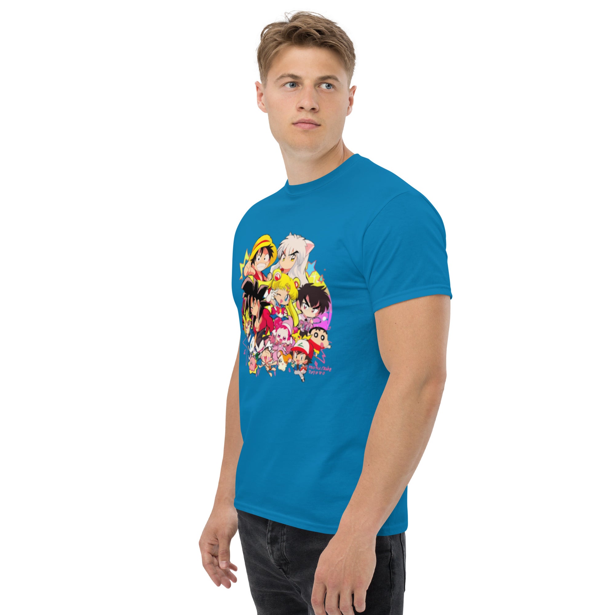 T-Shirt Unisex Stampata 100% Cotone – Confortevole – Design Multi Eroi anime-Biiply