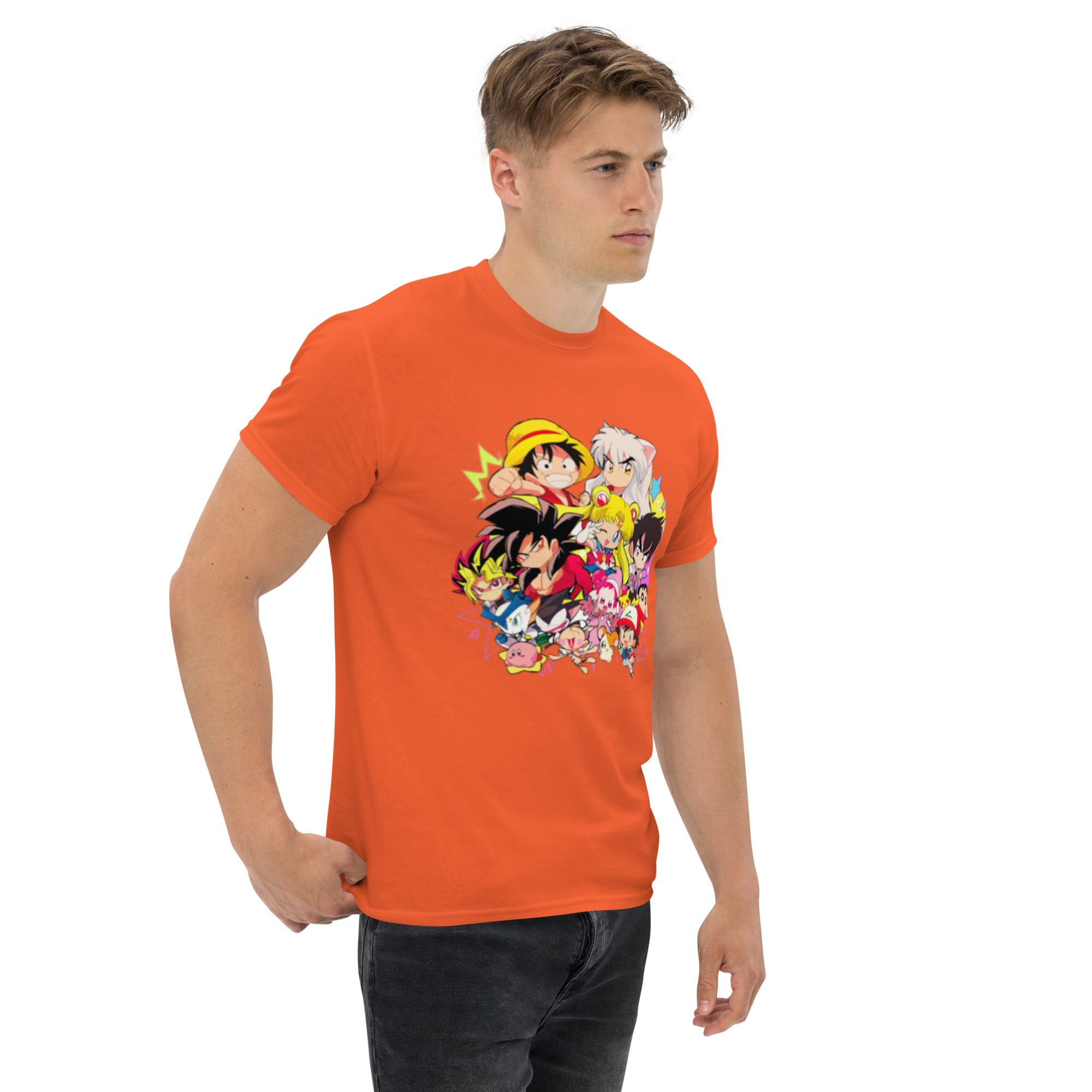 T-Shirt Unisex Stampata 100% Cotone – Confortevole – Design Multi Eroi anime-Biiply