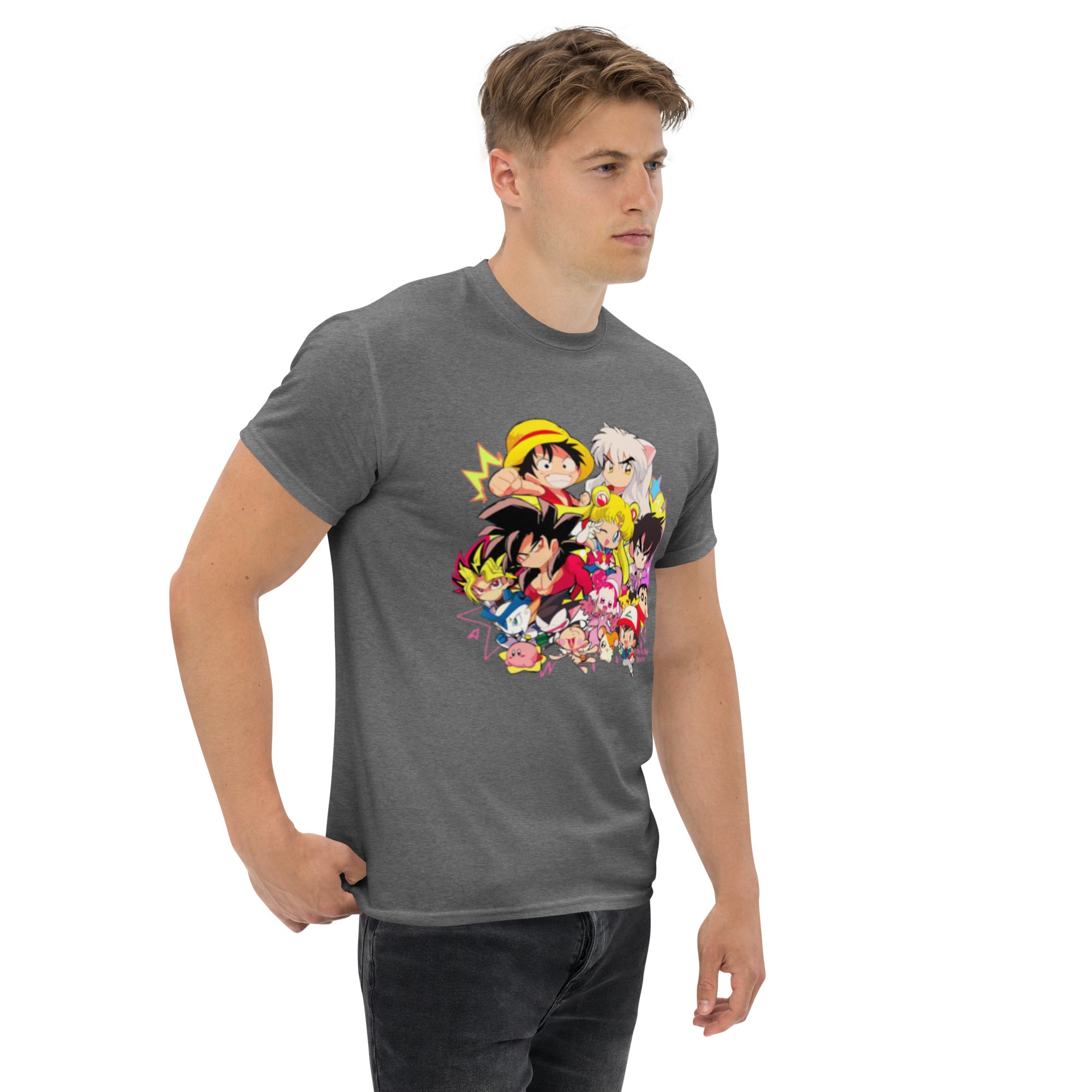 T-Shirt Unisex Stampata 100% Cotone – Confortevole – Design Multi Eroi anime-Biiply