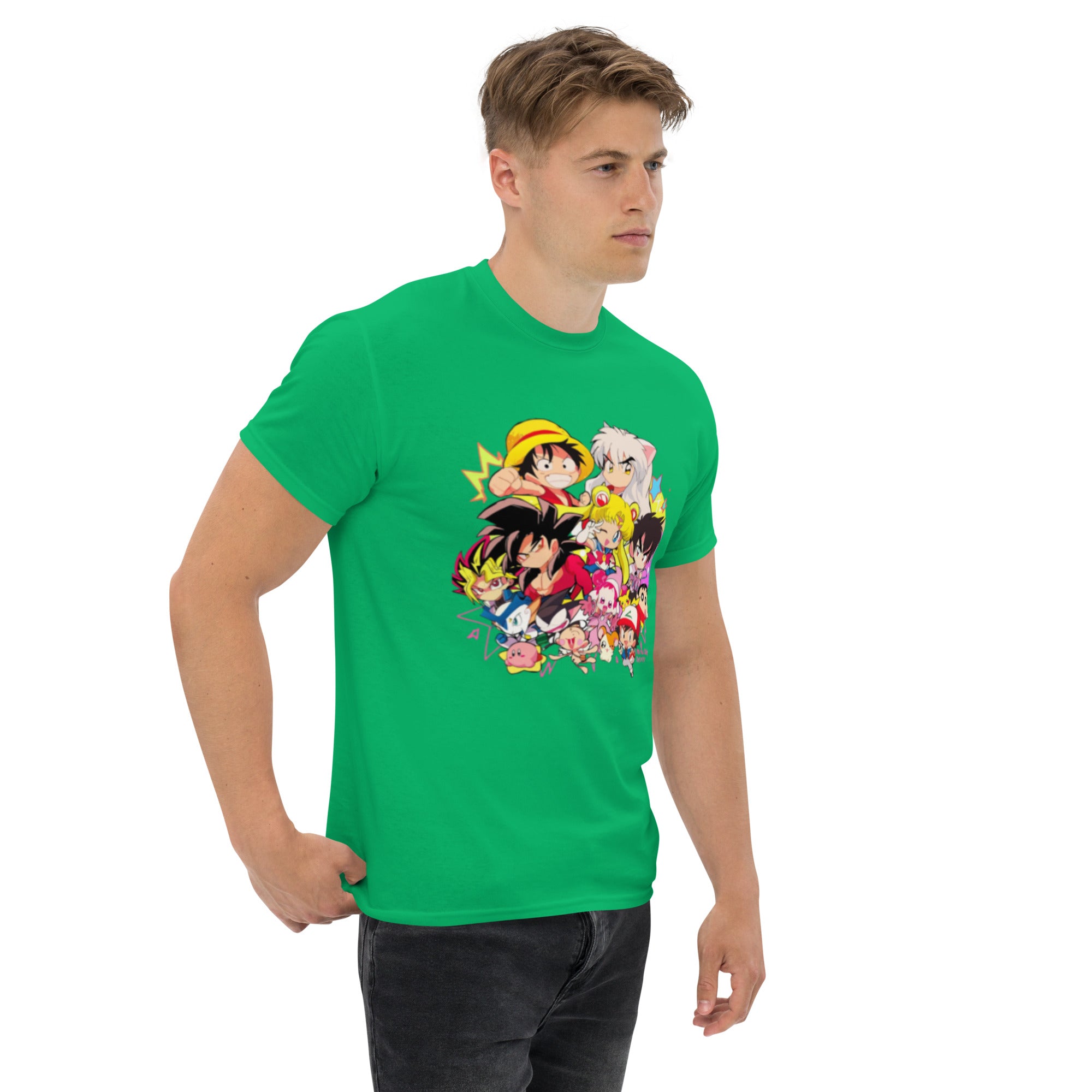T-Shirt Unisex Stampata 100% Cotone – Confortevole – Design Multi Eroi anime-Biiply