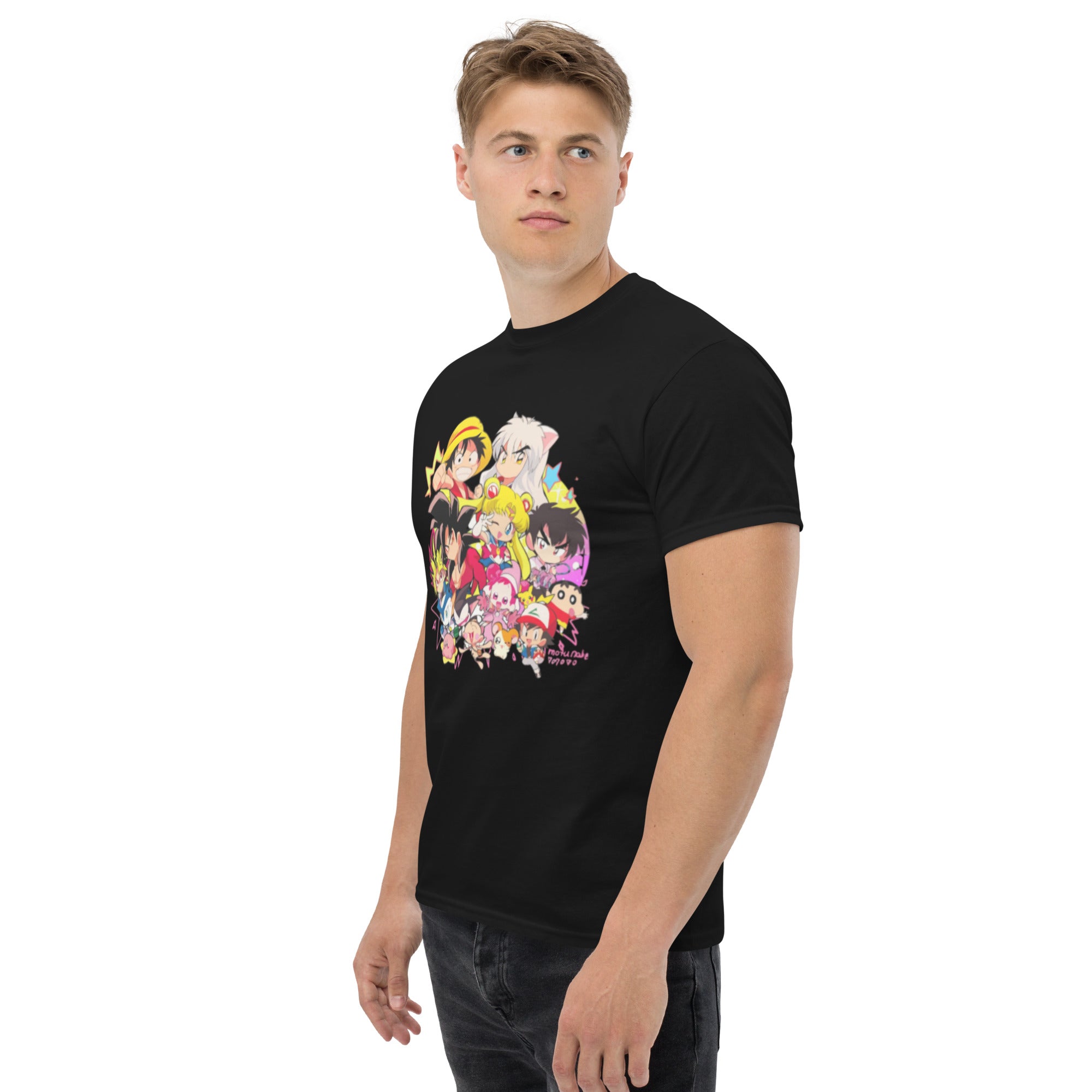 T-Shirt Unisex Stampata 100% Cotone – Confortevole – Design Multi Eroi anime-Biiply