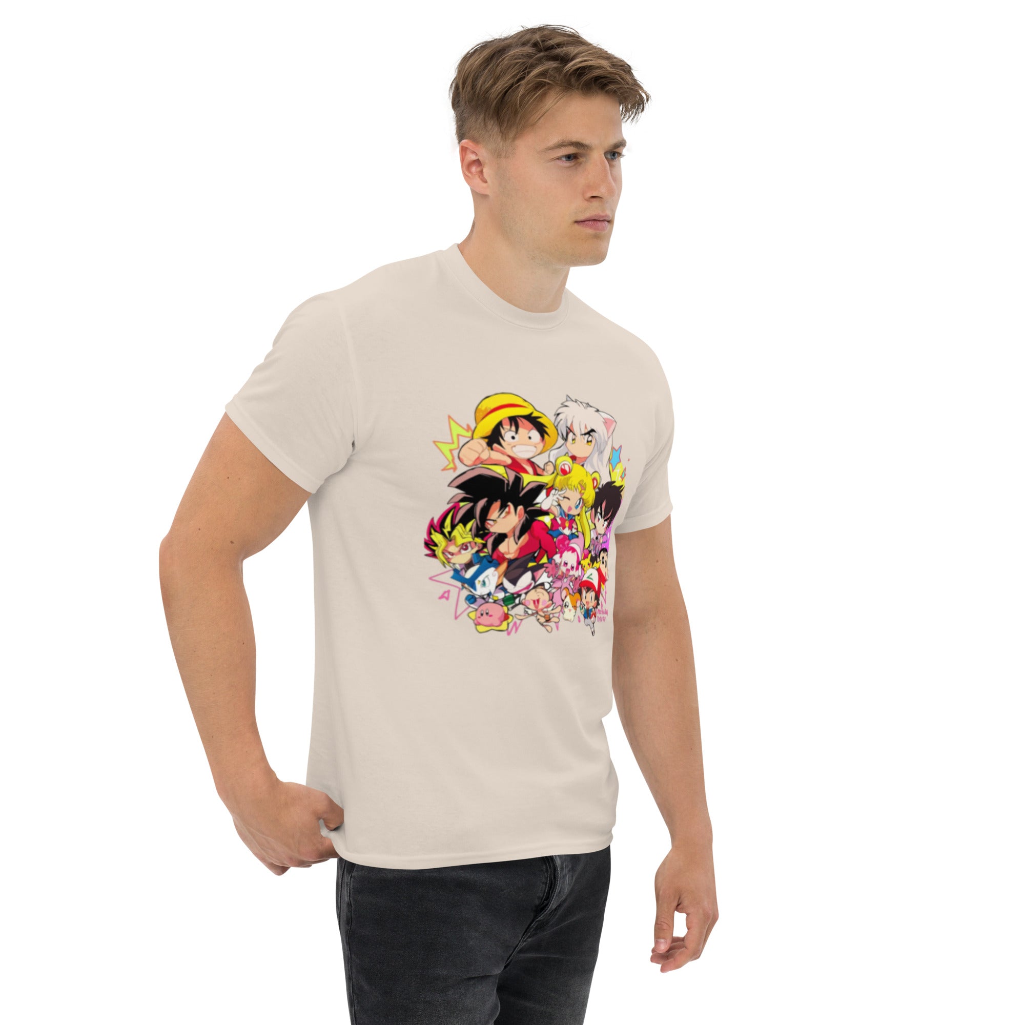 T-Shirt Unisex Stampata 100% Cotone – Confortevole – Design Multi Eroi anime-Biiply