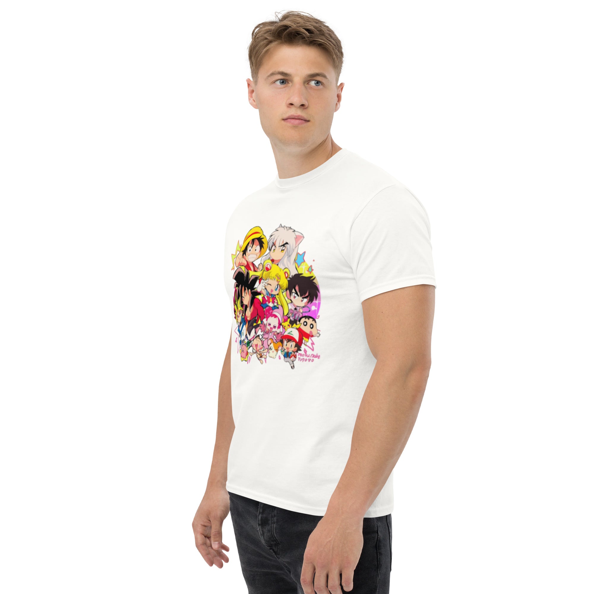 T-Shirt Unisex Stampata 100% Cotone – Confortevole – Design Multi Eroi anime-Biiply