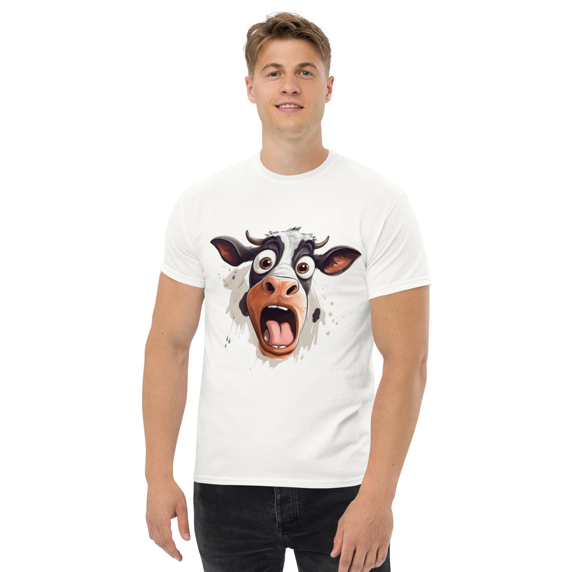 T-Shirt Unisex Stampata 100% Cotone – Confortevole – Design Muuh Shock-Biiply