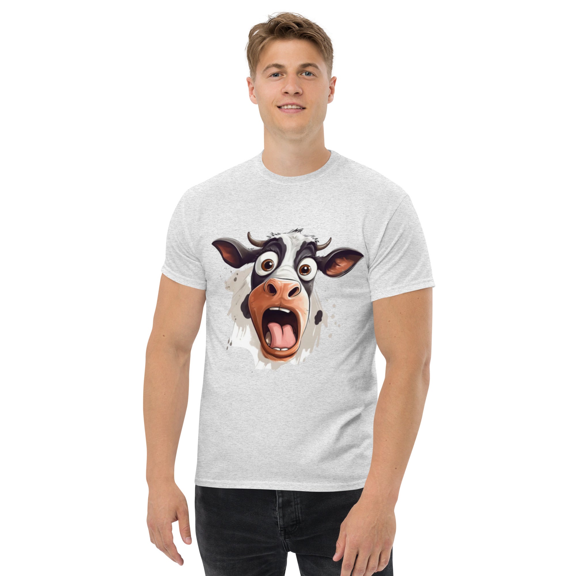 T-Shirt Unisex Stampata 100% Cotone – Confortevole – Design Muuh Shock-Biiply