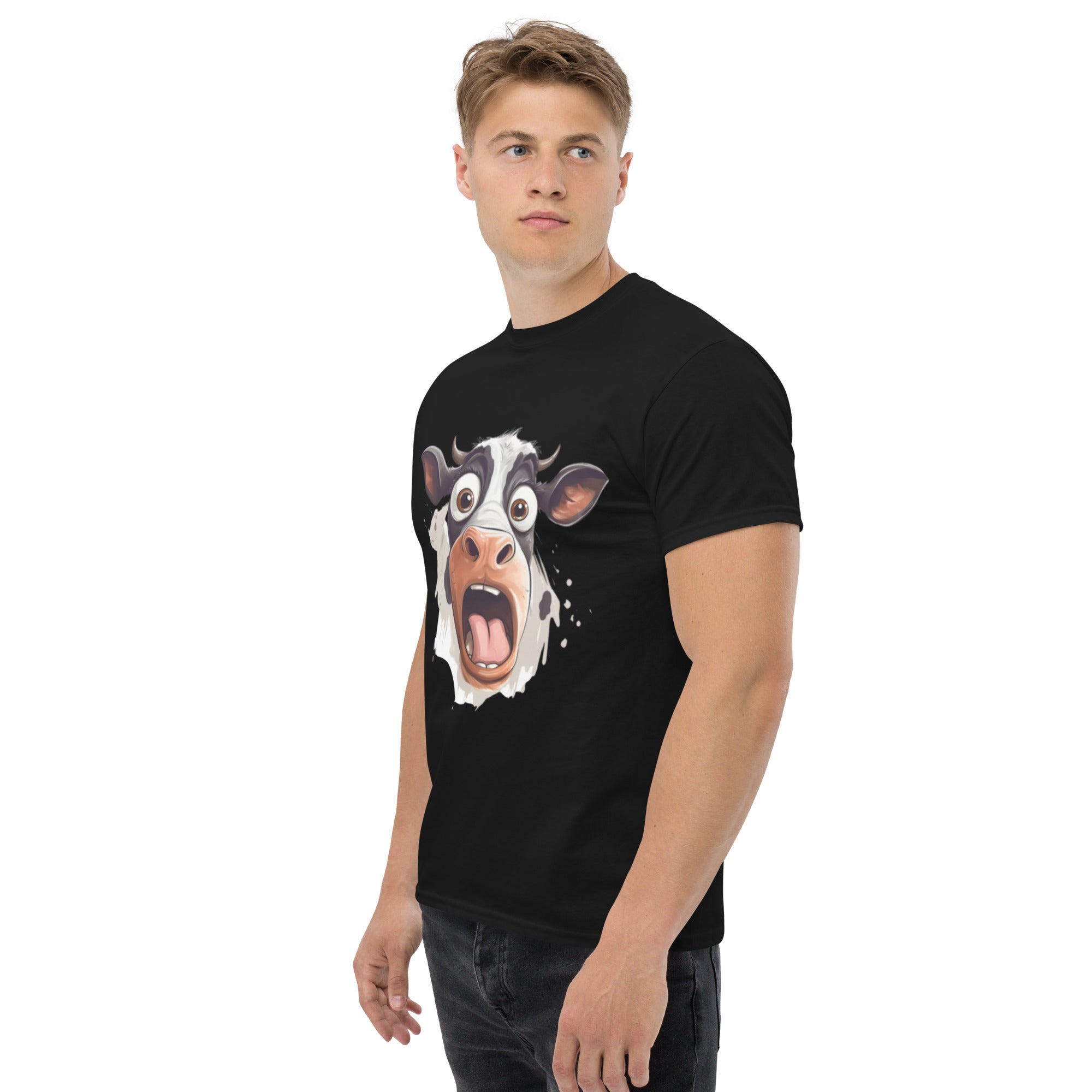 T-Shirt Unisex Stampata 100% Cotone – Confortevole – Design Muuh Shock-Biiply