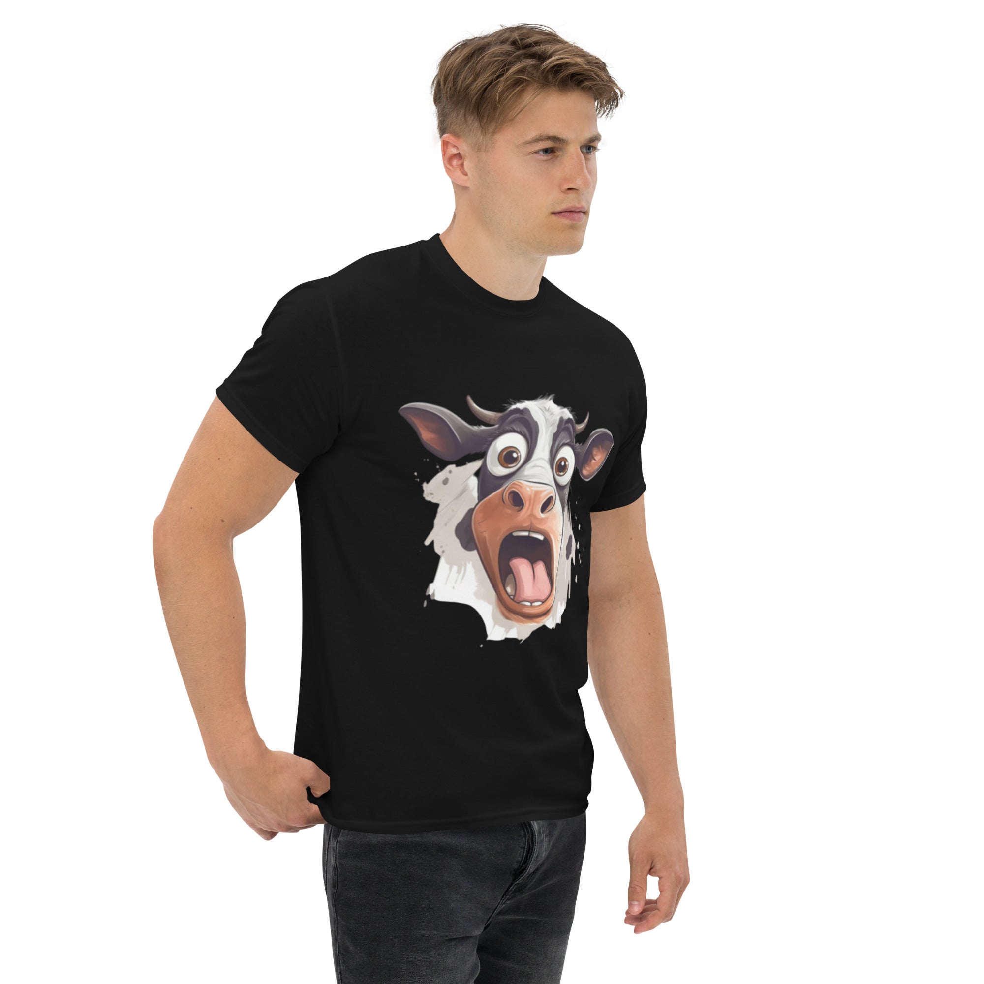 T-Shirt Unisex Stampata 100% Cotone – Confortevole – Design Muuh Shock-Biiply