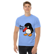 T-Shirt Unisex Stampata 100% Cotone – Confortevole – Design Pinguino Arrabbiato Beep Beep-Biiply