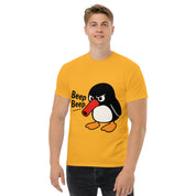 T-Shirt Unisex Stampata 100% Cotone – Confortevole – Design Pinguino Arrabbiato Beep Beep-Biiply