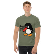 T-Shirt Unisex Stampata 100% Cotone – Confortevole – Design Pinguino Arrabbiato Beep Beep-Biiply