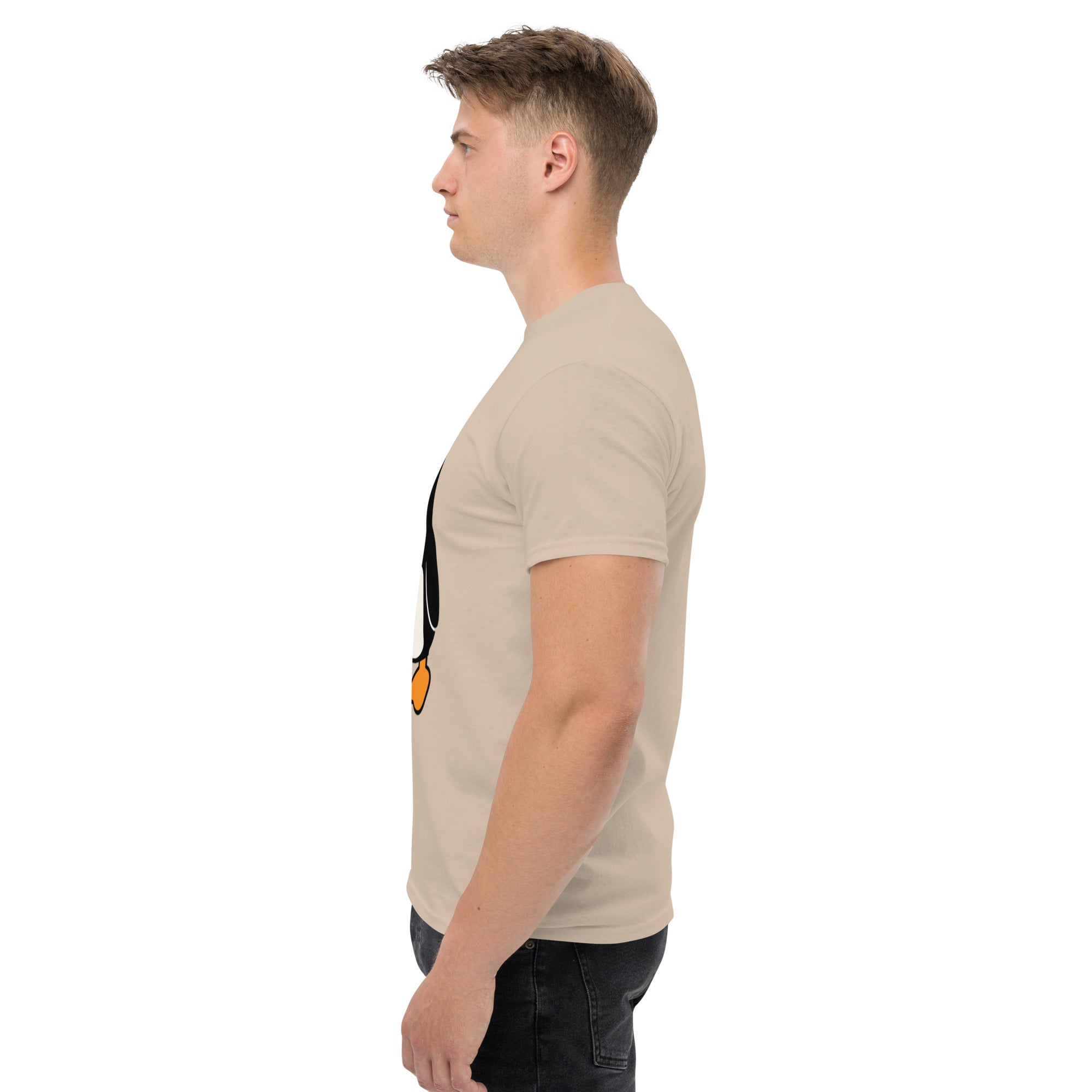 T-Shirt Unisex Stampata 100% Cotone – Confortevole – Design Pinguino Arrabbiato Beep Beep-Biiply