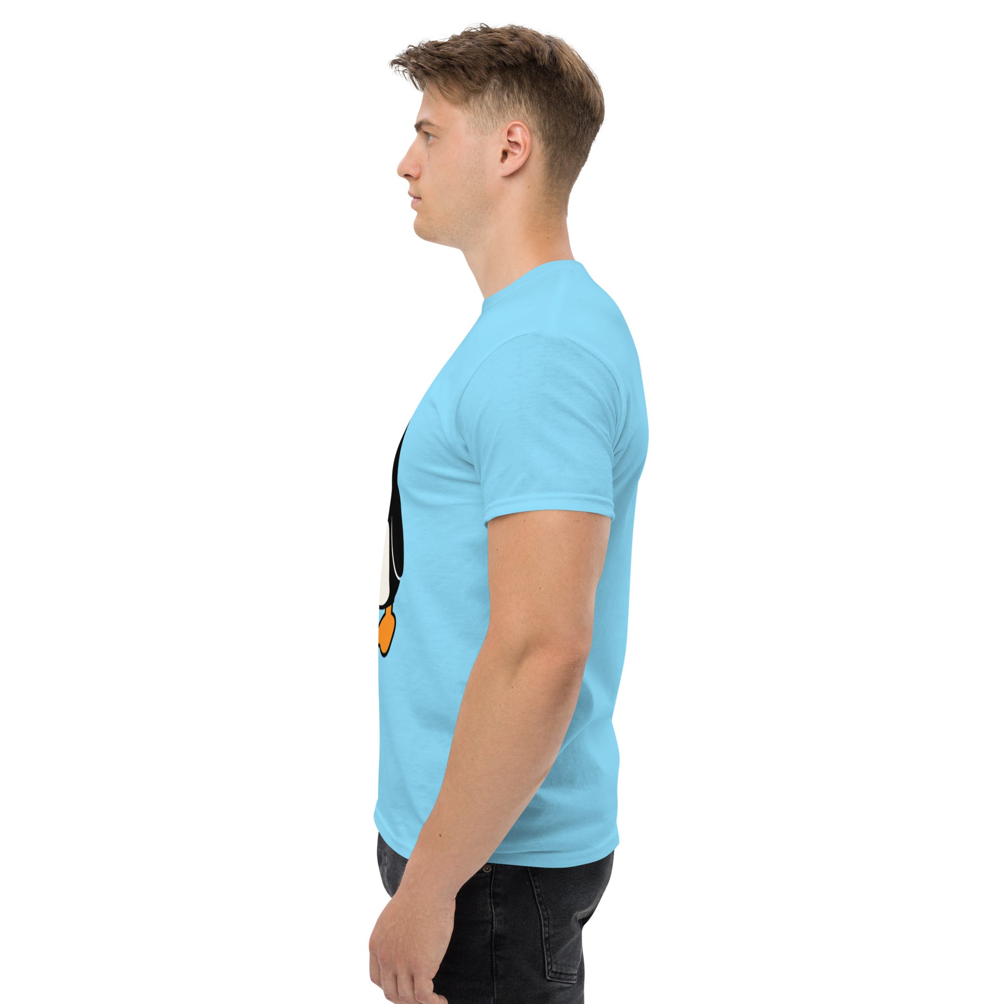 T-Shirt Unisex Stampata 100% Cotone – Confortevole – Design Pinguino Arrabbiato Beep Beep-Biiply