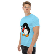 T-Shirt Unisex Stampata 100% Cotone – Confortevole – Design Pinguino Arrabbiato Beep Beep-Biiply