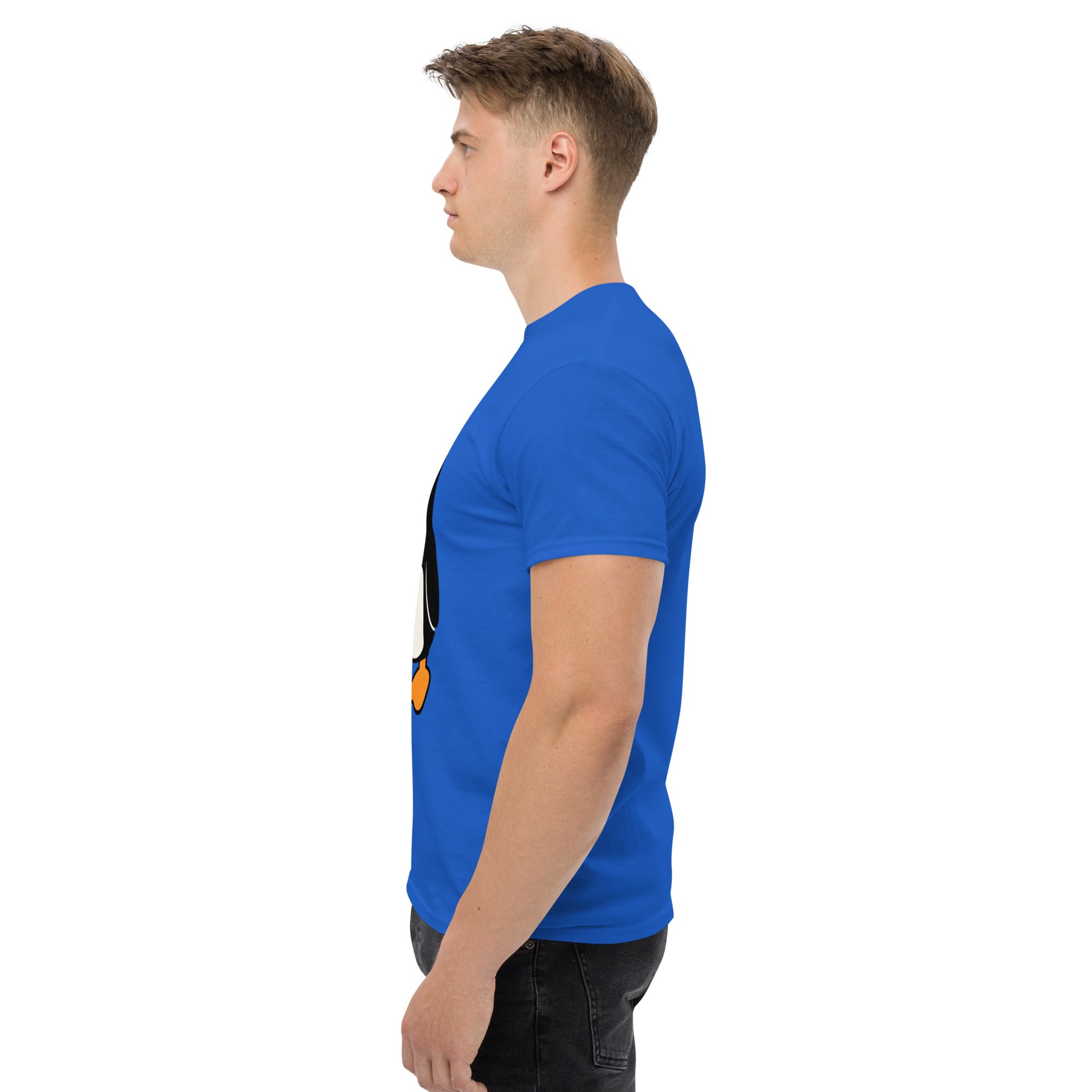 T-Shirt Unisex Stampata 100% Cotone – Confortevole – Design Pinguino Arrabbiato Beep Beep-Biiply