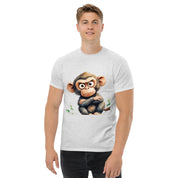 T-Shirt Unisex Stampata 100% Cotone – Confortevole – Design Scimmia Arrabbiata-Biiply