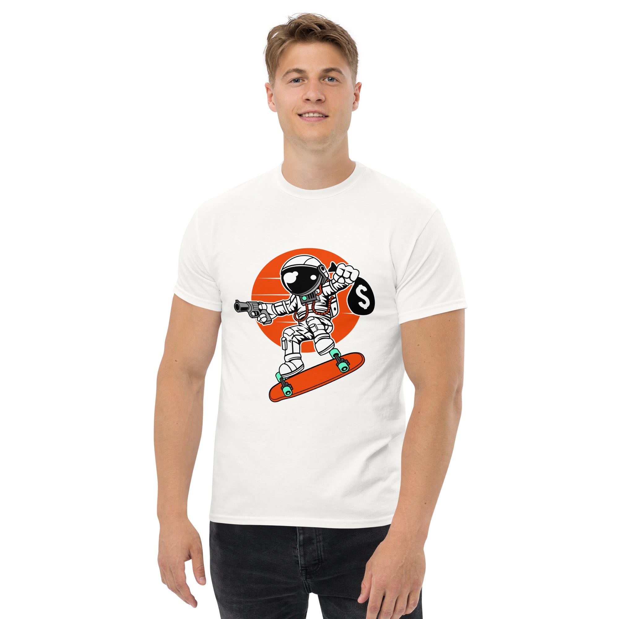 T-Shirt Unisex Stampata 100% Cotone – Confortevole – Design Skater thief-Biiply