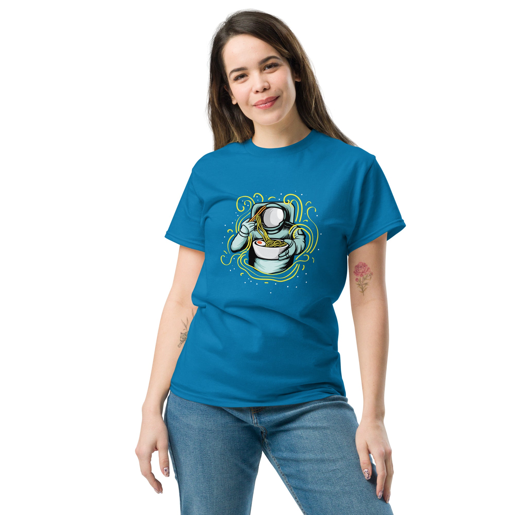 T-Shirt Unisex Stampata 100% Cotone – Confortevole – Design Space Ramen-Biiply
