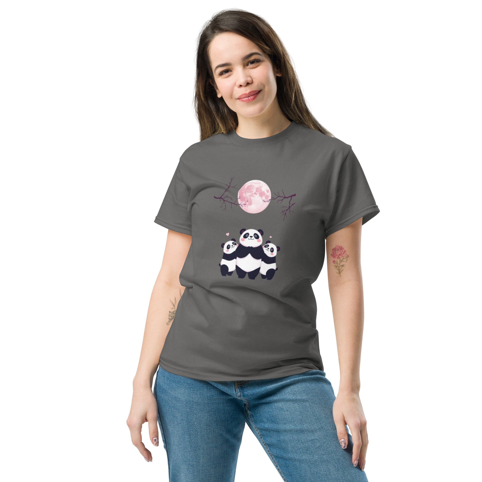 T-Shirt Unisex Stampata 100% Cotone – Confortevole – Design Sweet Panda-Biiply