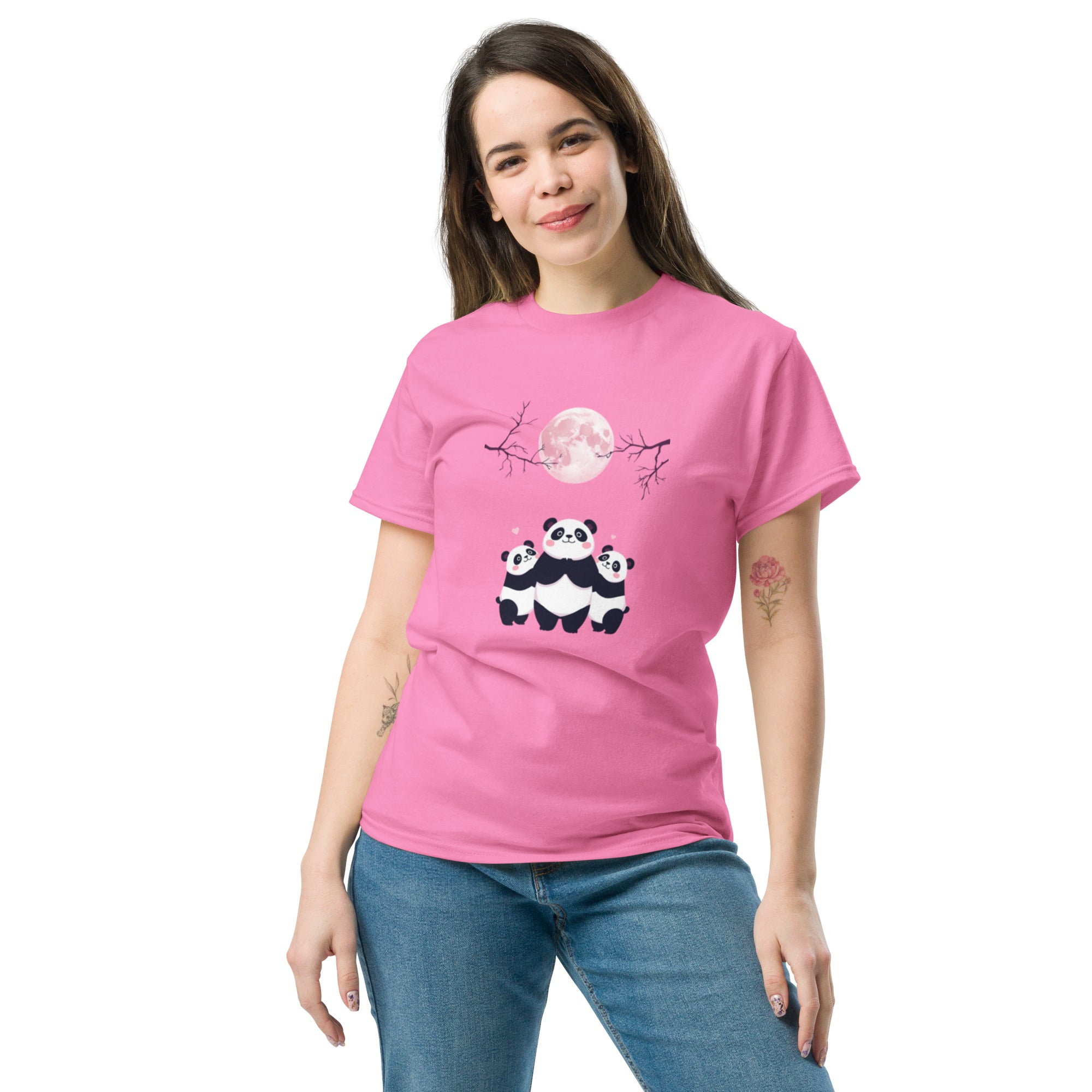 T-Shirt Unisex Stampata 100% Cotone – Confortevole – Design Sweet Panda-Biiply
