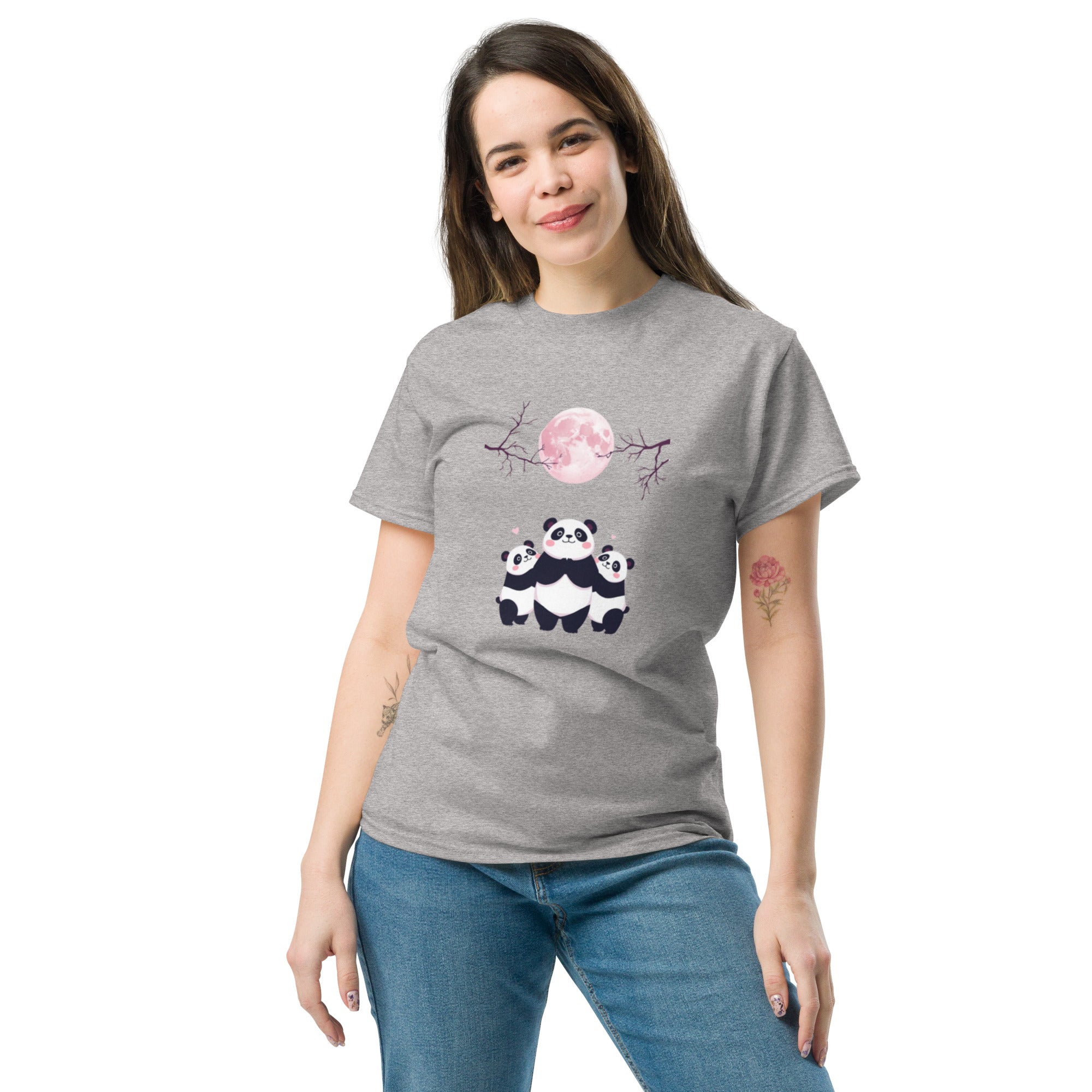 T-Shirt Unisex Stampata 100% Cotone – Confortevole – Design Sweet Panda-Biiply