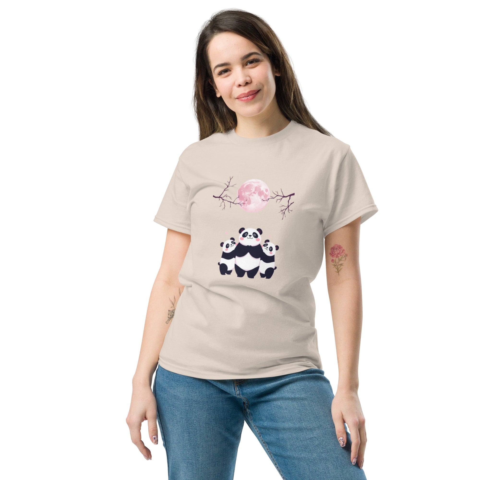 T-Shirt Unisex Stampata 100% Cotone – Confortevole – Design Sweet Panda-Biiply